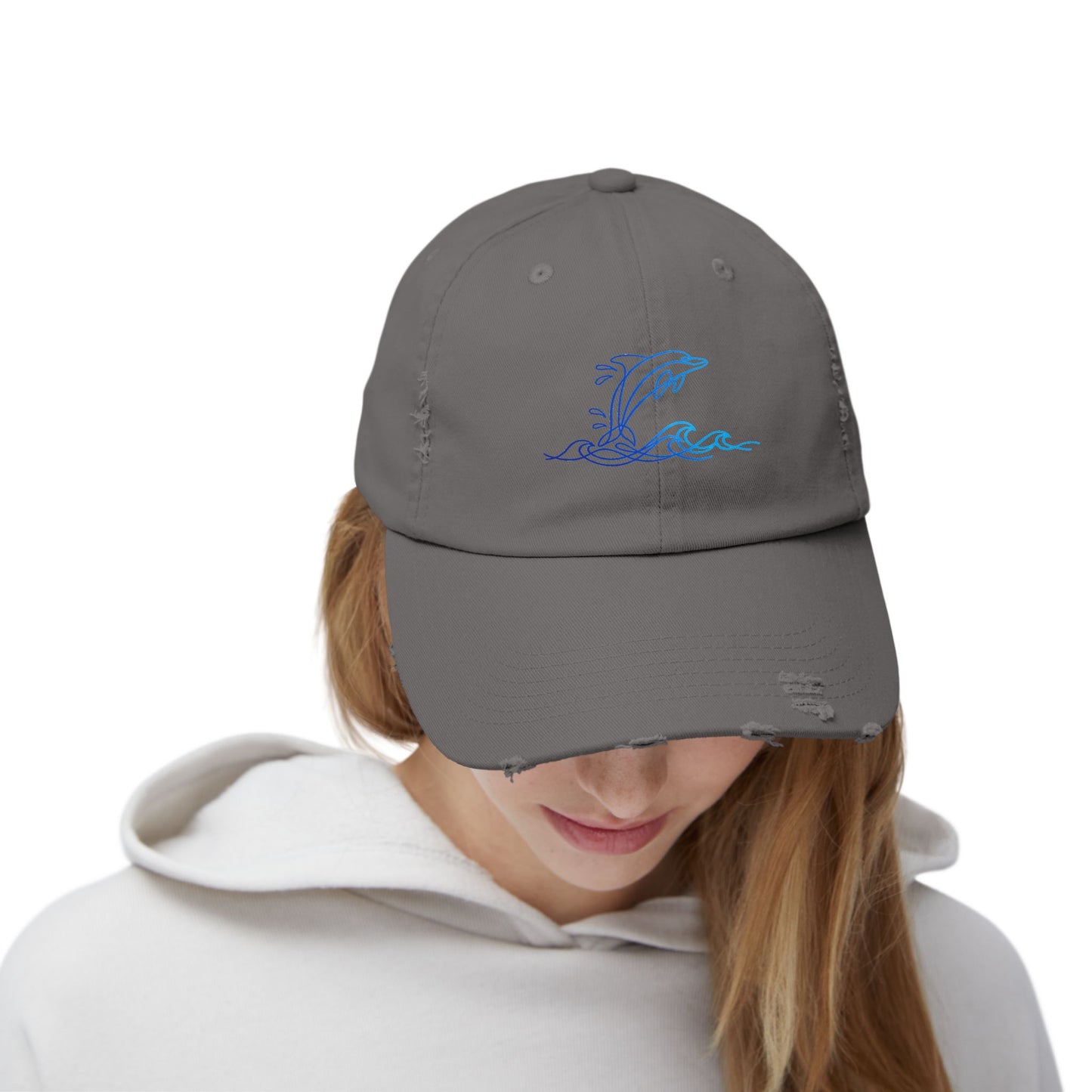 Splashing Dolphin | Distressed Cap