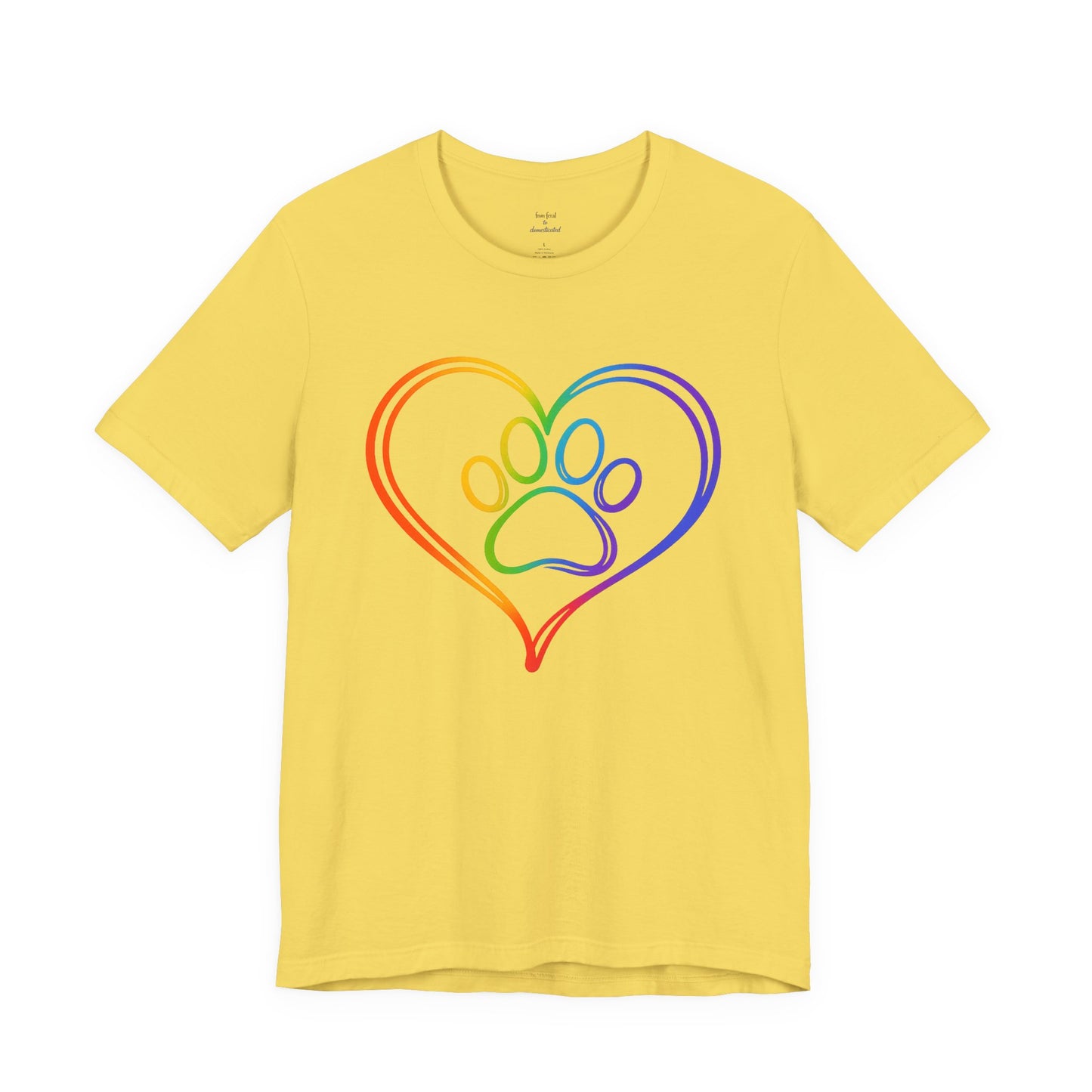 Heart/Paw Colorful Line-Work T-Shirt