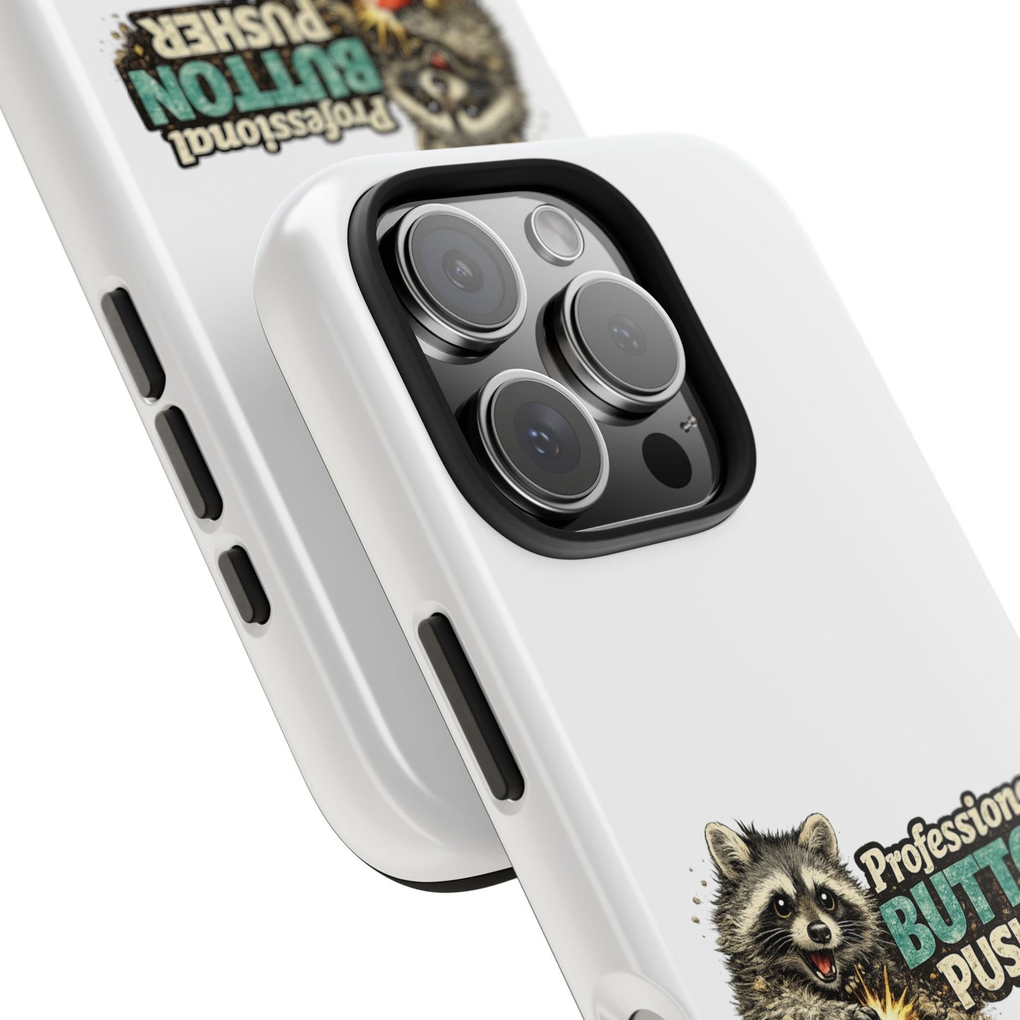Button Pusher Raccoon Phone Case — Tough & Cute Protective Phone Cover