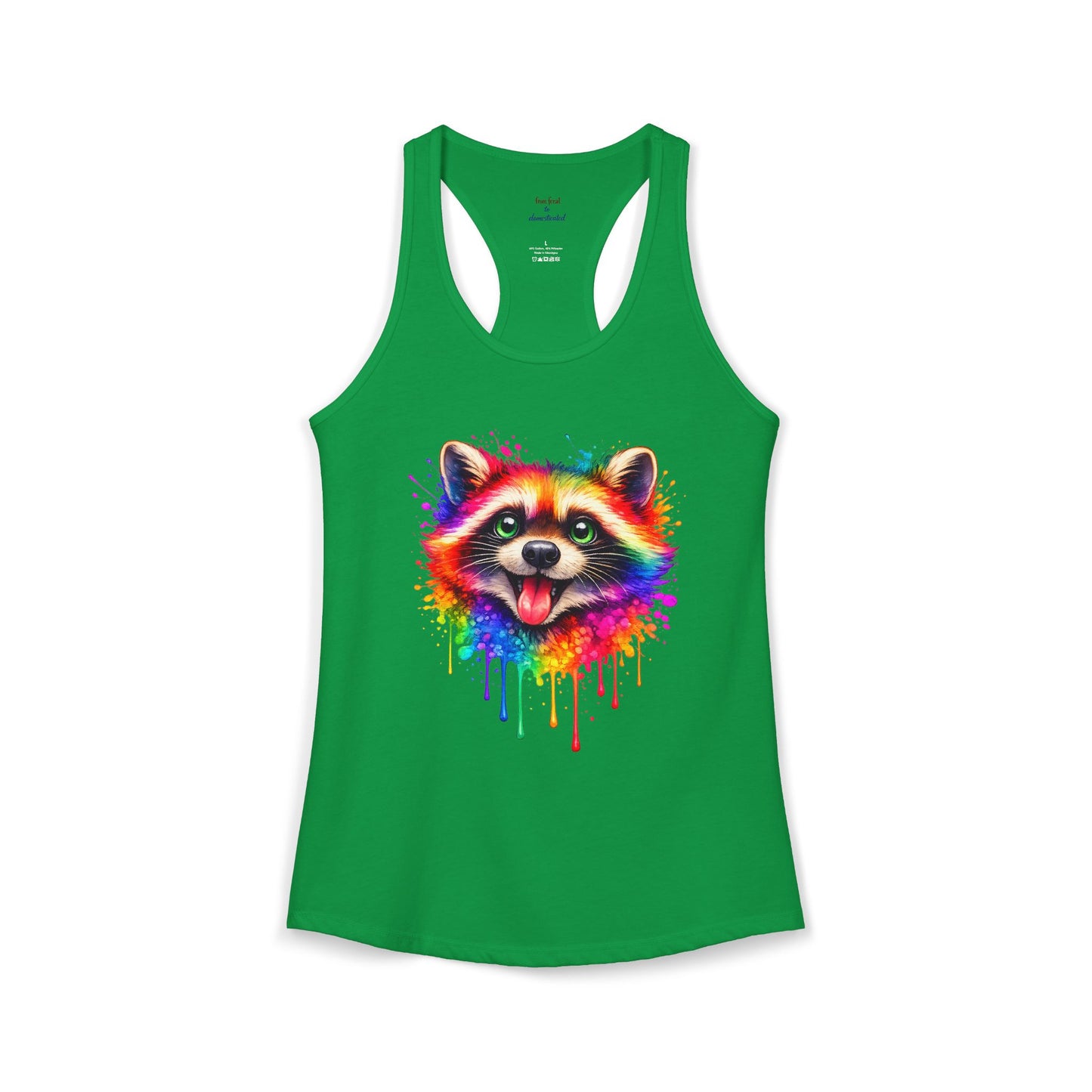 Watercolor Wildlife Raccoon Racerback Tank