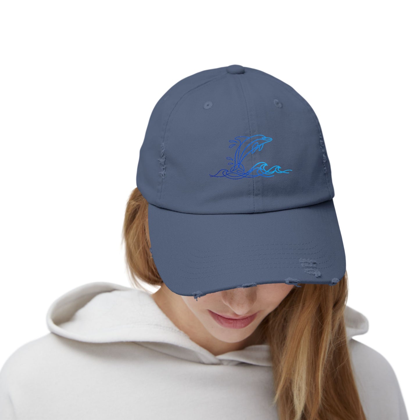 Splashing Dolphin | Distressed Cap
