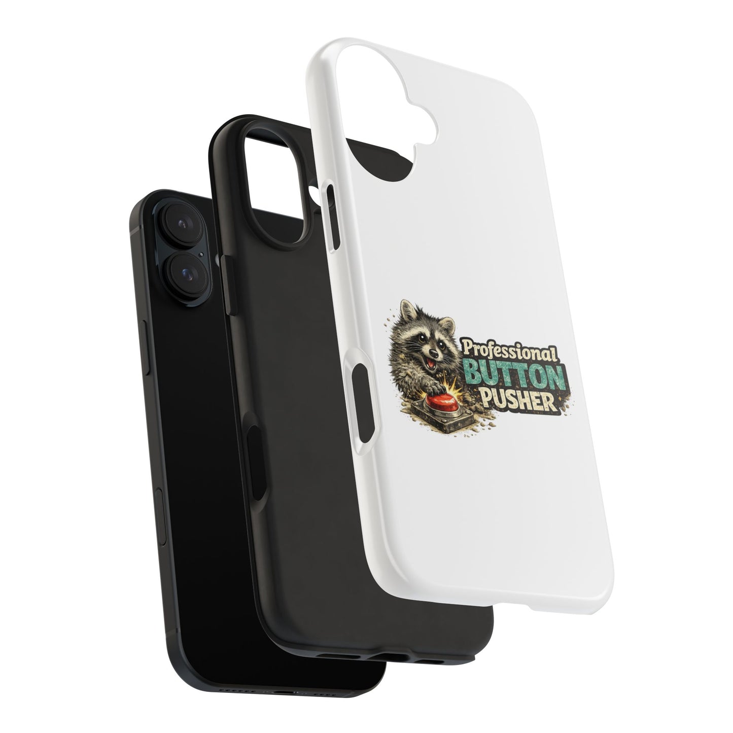 Button Pusher Raccoon Phone Case — Tough & Cute Protective Phone Cover
