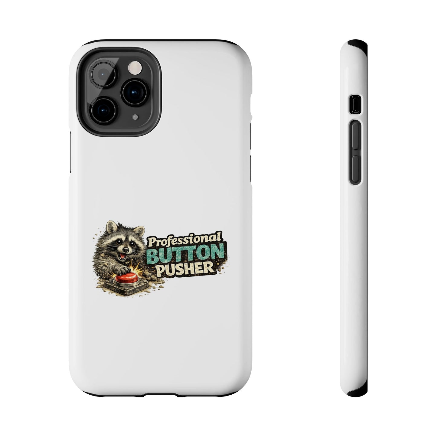 Button Pusher Raccoon Phone Case — Tough & Cute Protective Phone Cover