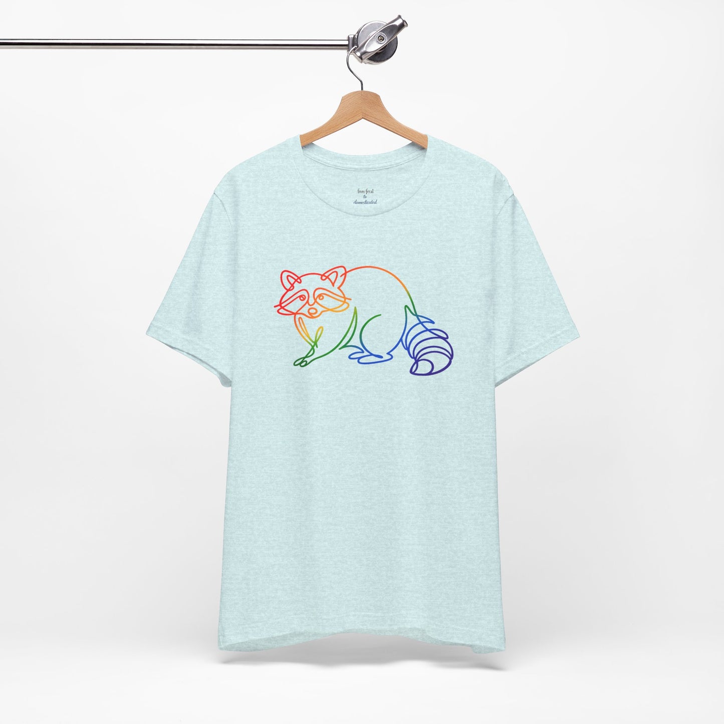 Raccoon Tee — Minimal Line Raccoon Scenic Graphic T-Shirt
