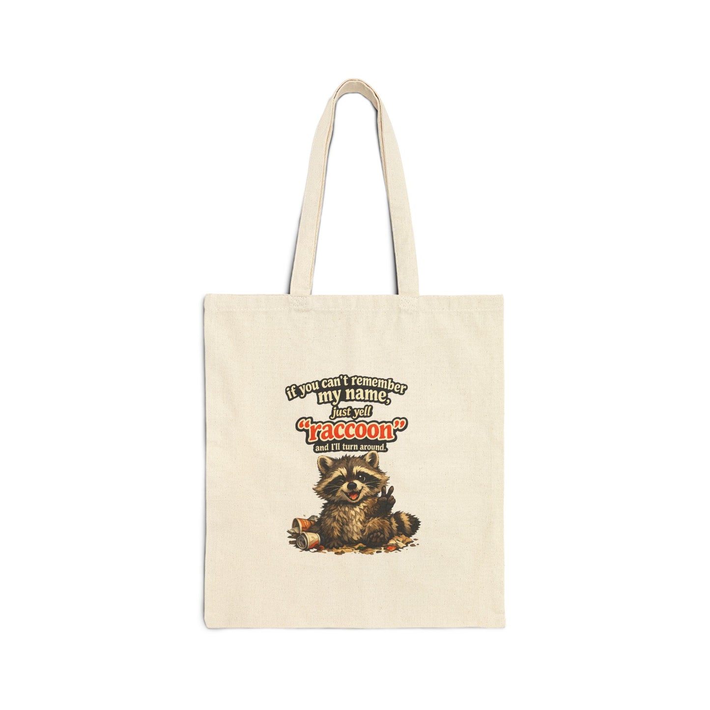 Yell Raccoon Canvas Tote Bag