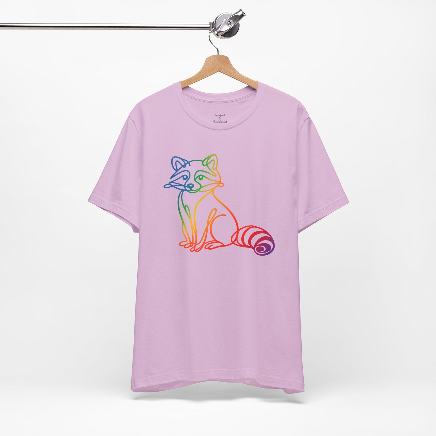 Raccoon Tee — Minimal Line Raccoon Scenic Graphic T-Shirt
