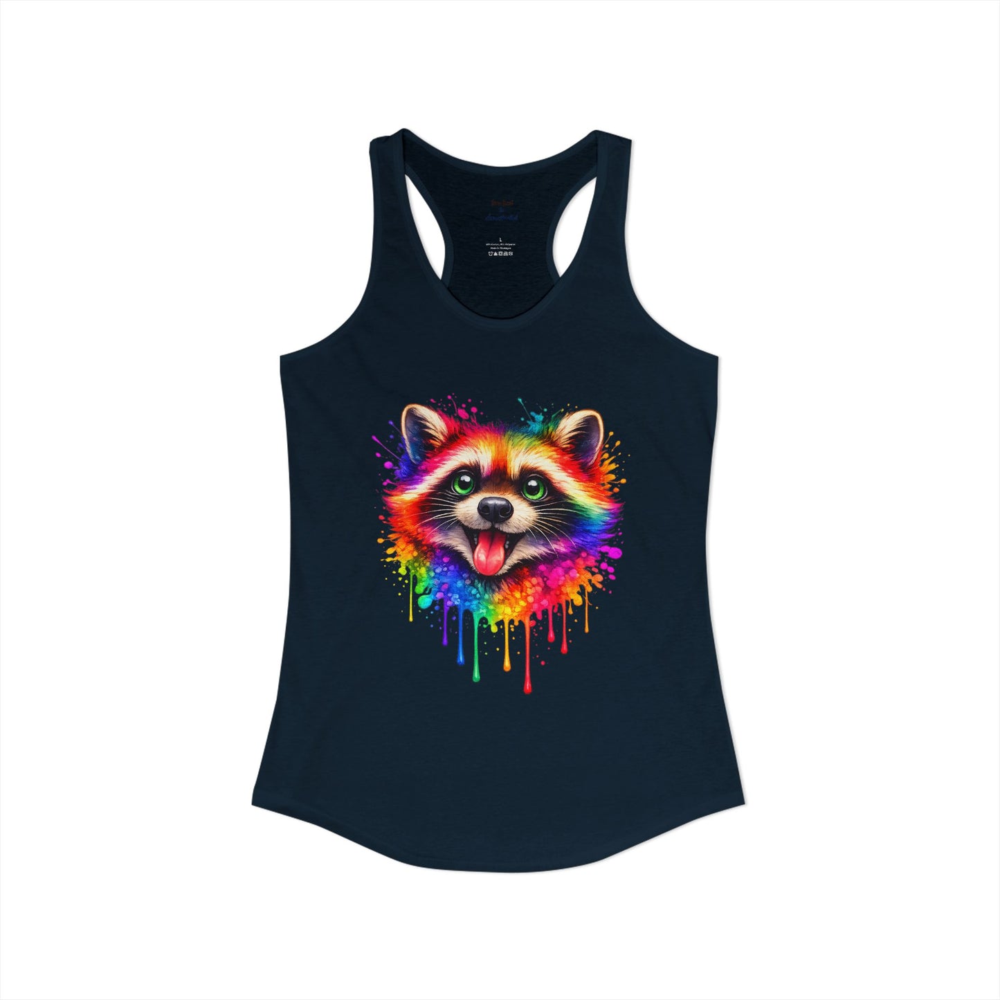 Watercolor Wildlife Raccoon Racerback Tank