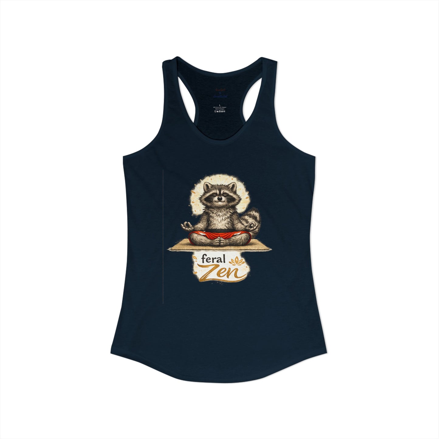 Feral Zen Raccoon Racerback Tank