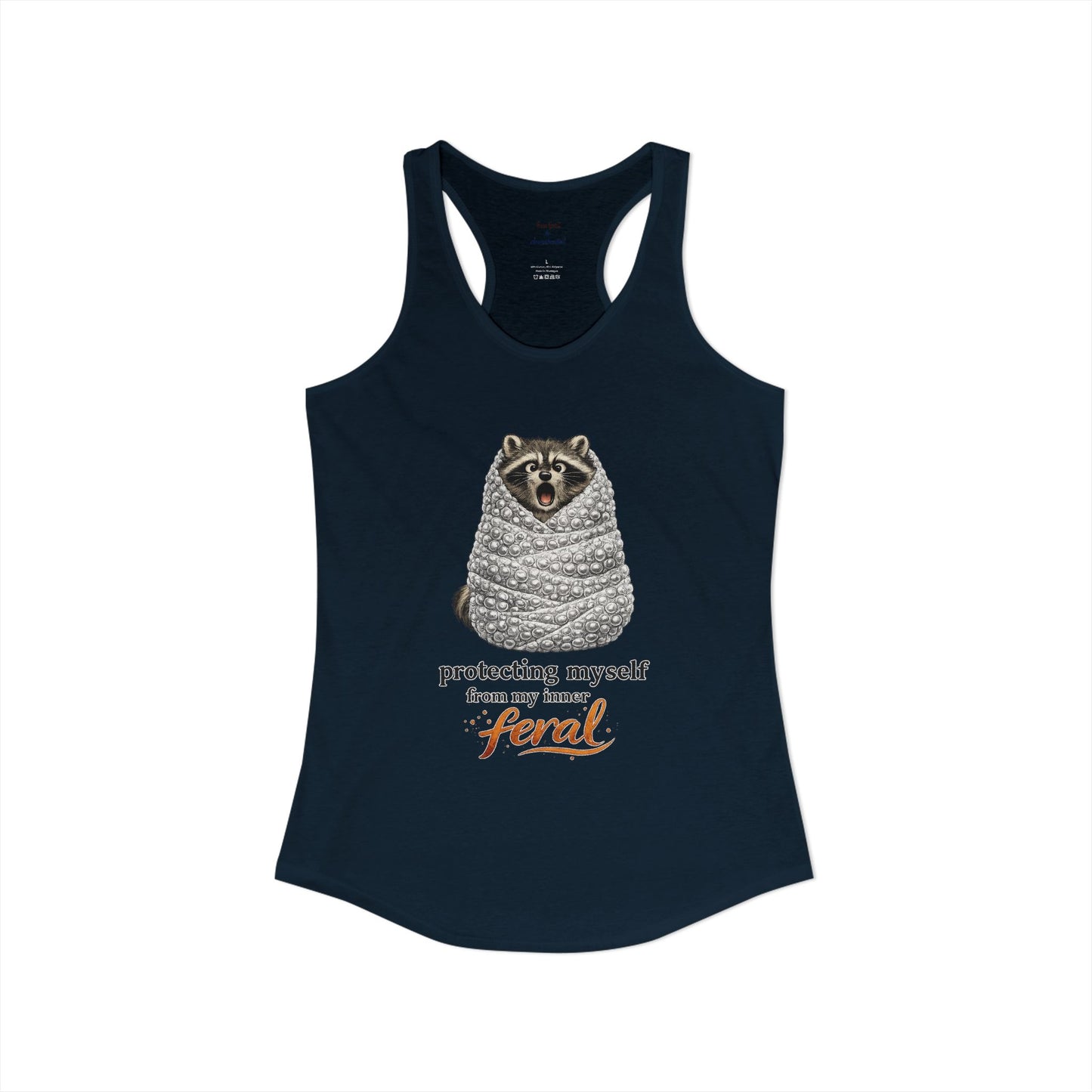 Bubble Wrap Raccoon Racerback Tank