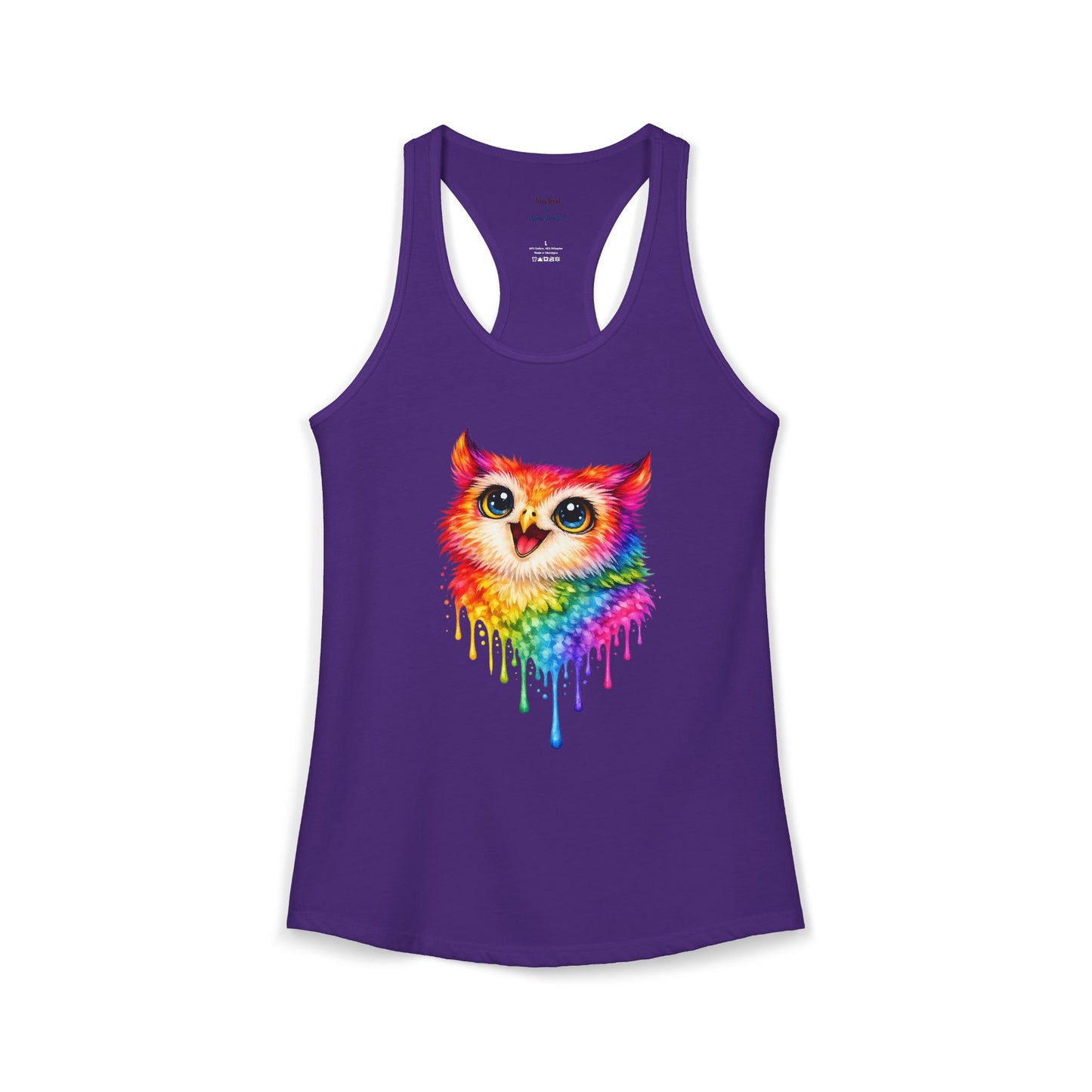 Watercolor Wildlife Owl Racerback Tank