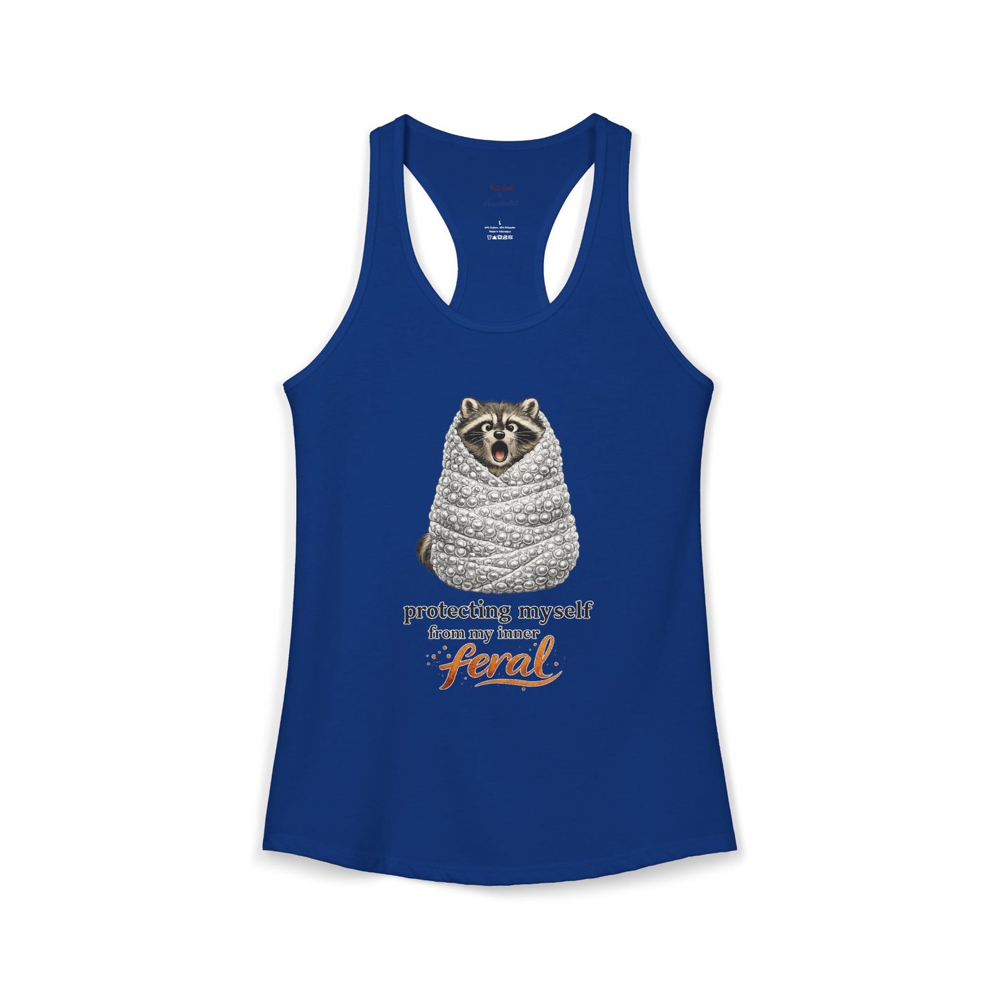 Bubble Wrap Raccoon Racerback Tank