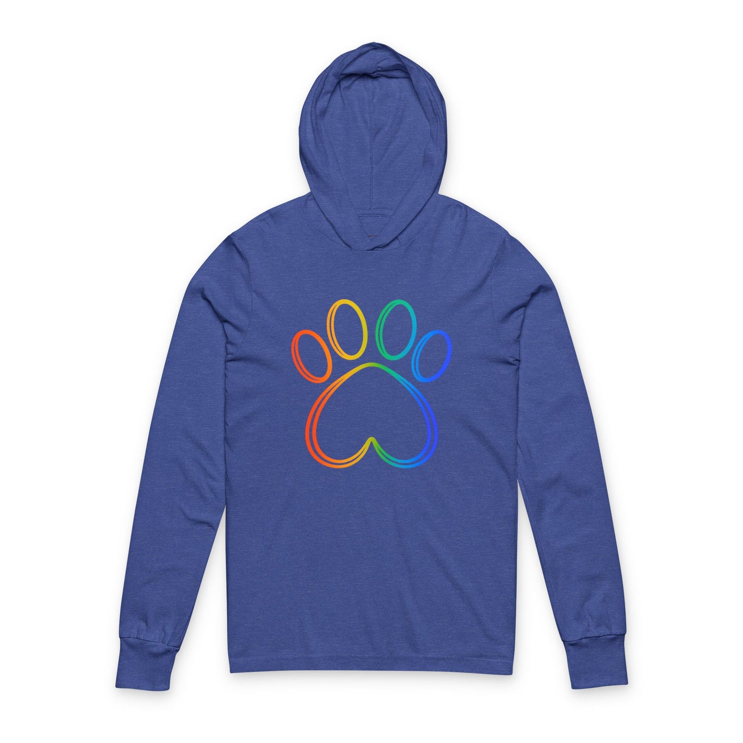 Continuous Line Art Heart/Paw Hooded Long Sleeve Tee