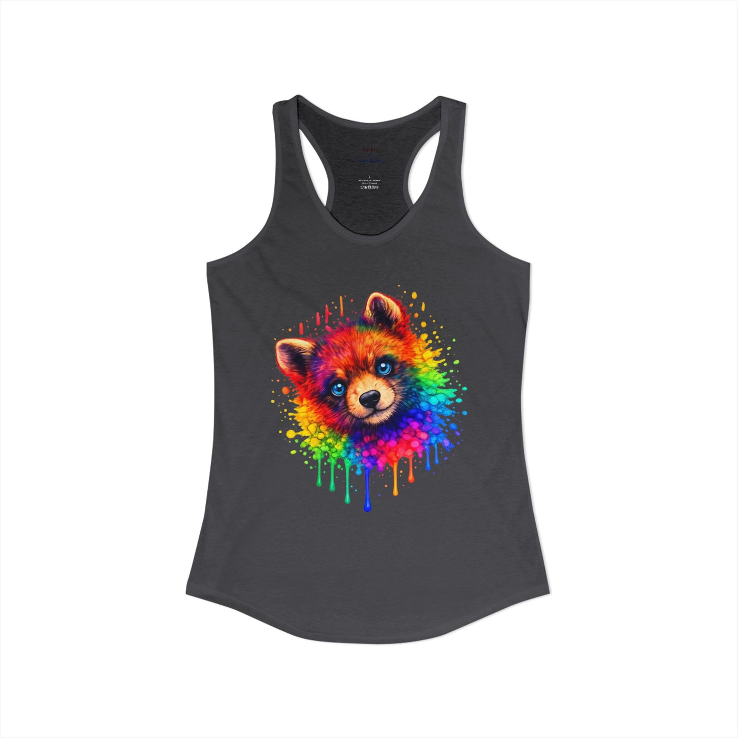 Watercolor Wildlife Bear Cub Racerback Tank
