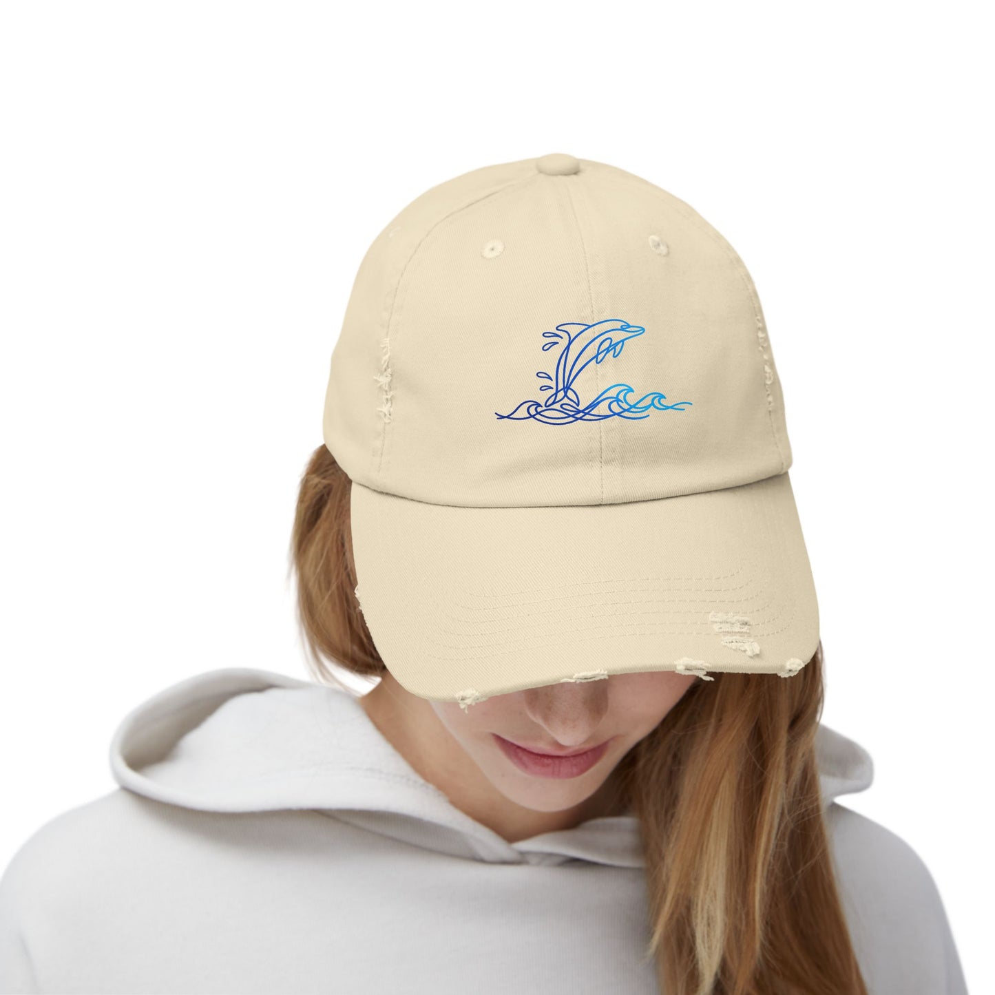 Splashing Dolphin | Distressed Cap
