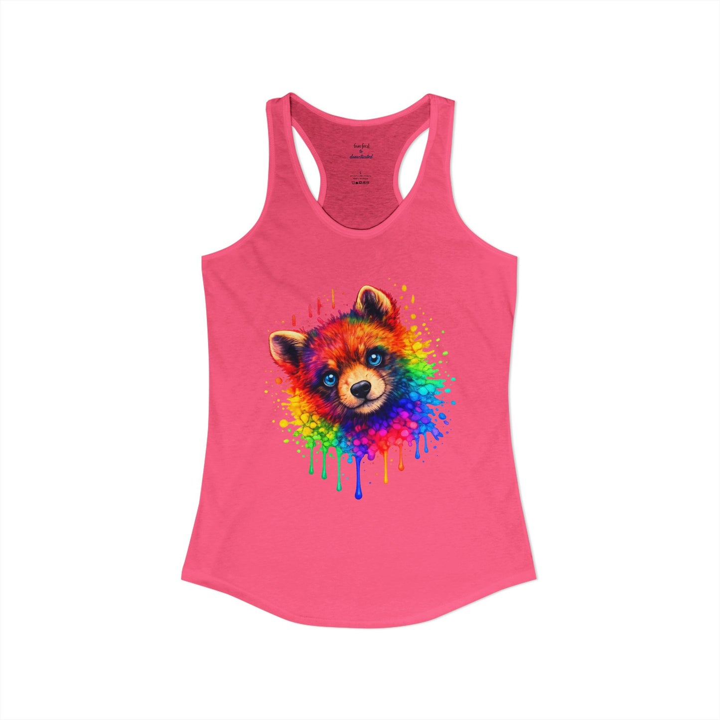 Watercolor Wildlife Bear Cub Racerback Tank