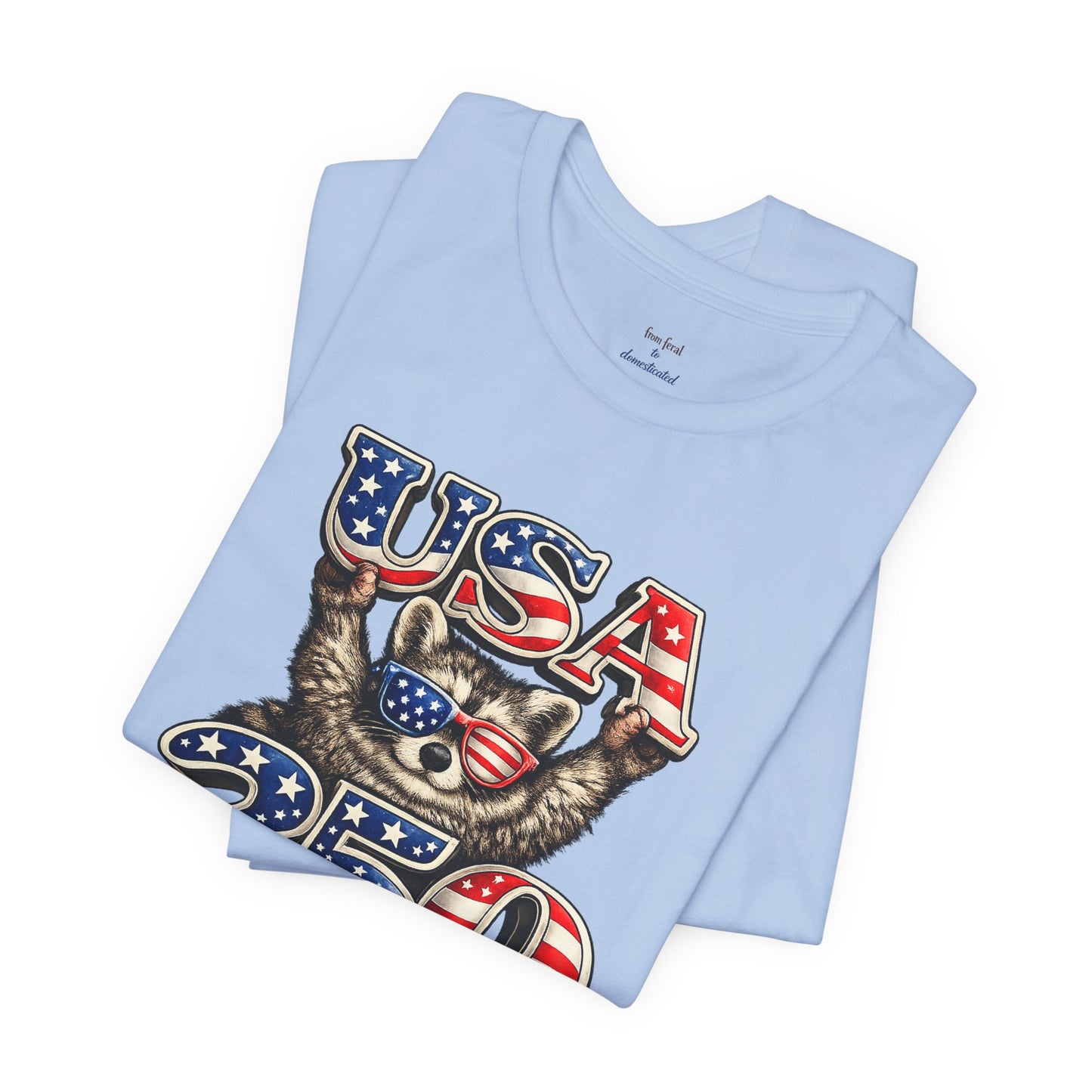 Patriot Raccoon 250th Anniversary T-Shirt — 4th of July Fireworks Flag Tee