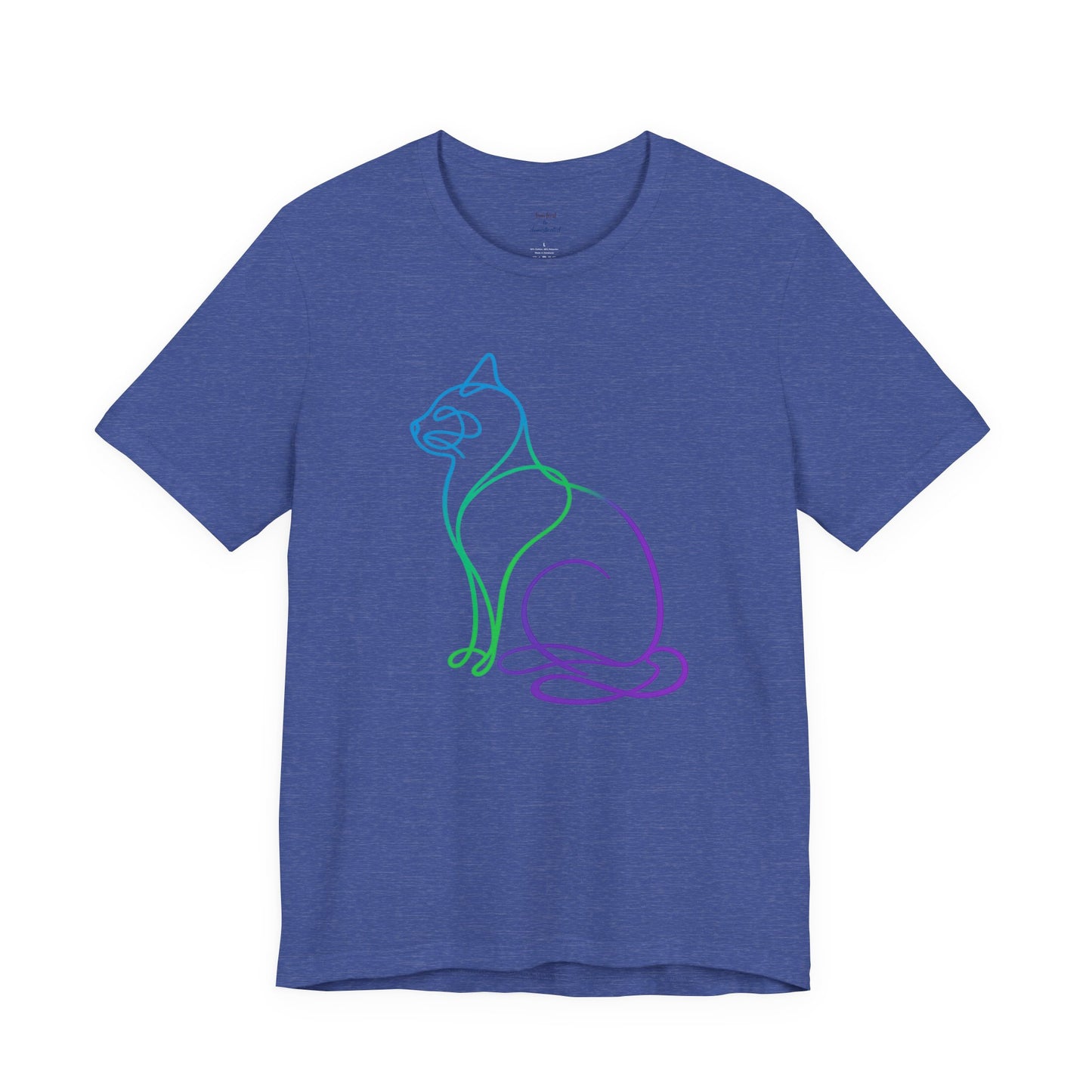 Colorful Line | Work Sitting Cat T-Shirt