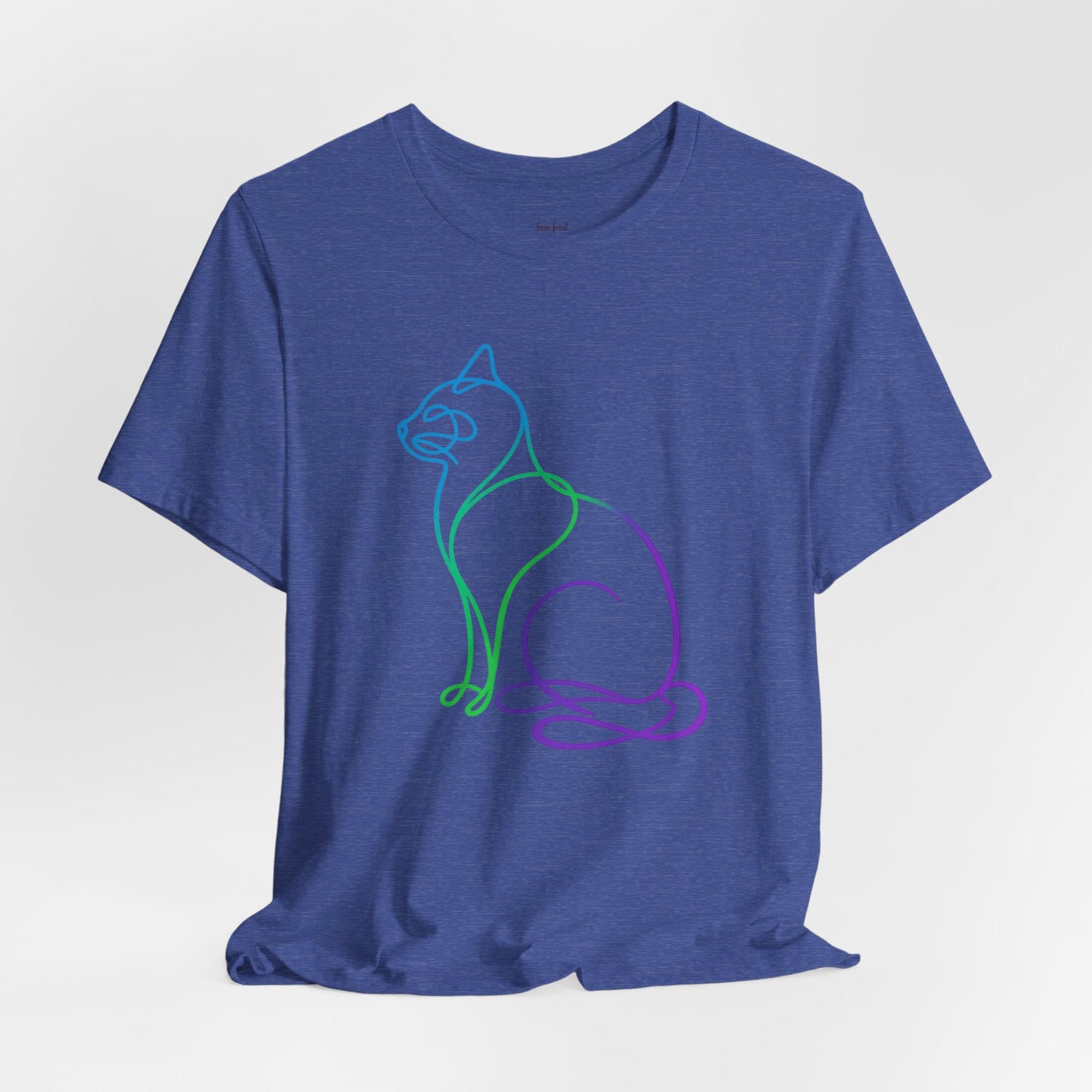 Colorful Line | Work Sitting Cat T-Shirt