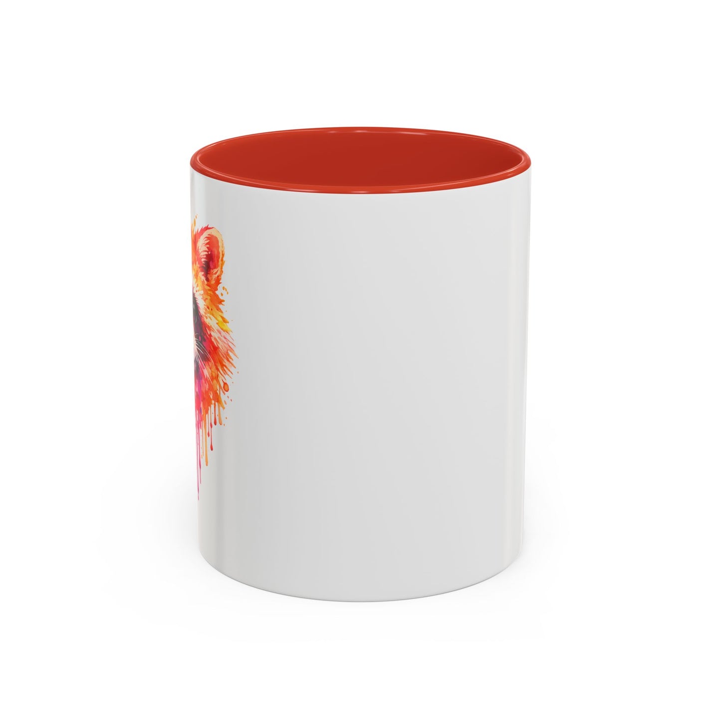 Cheerful Watercolor Raccoon Accent Coffee Mug
