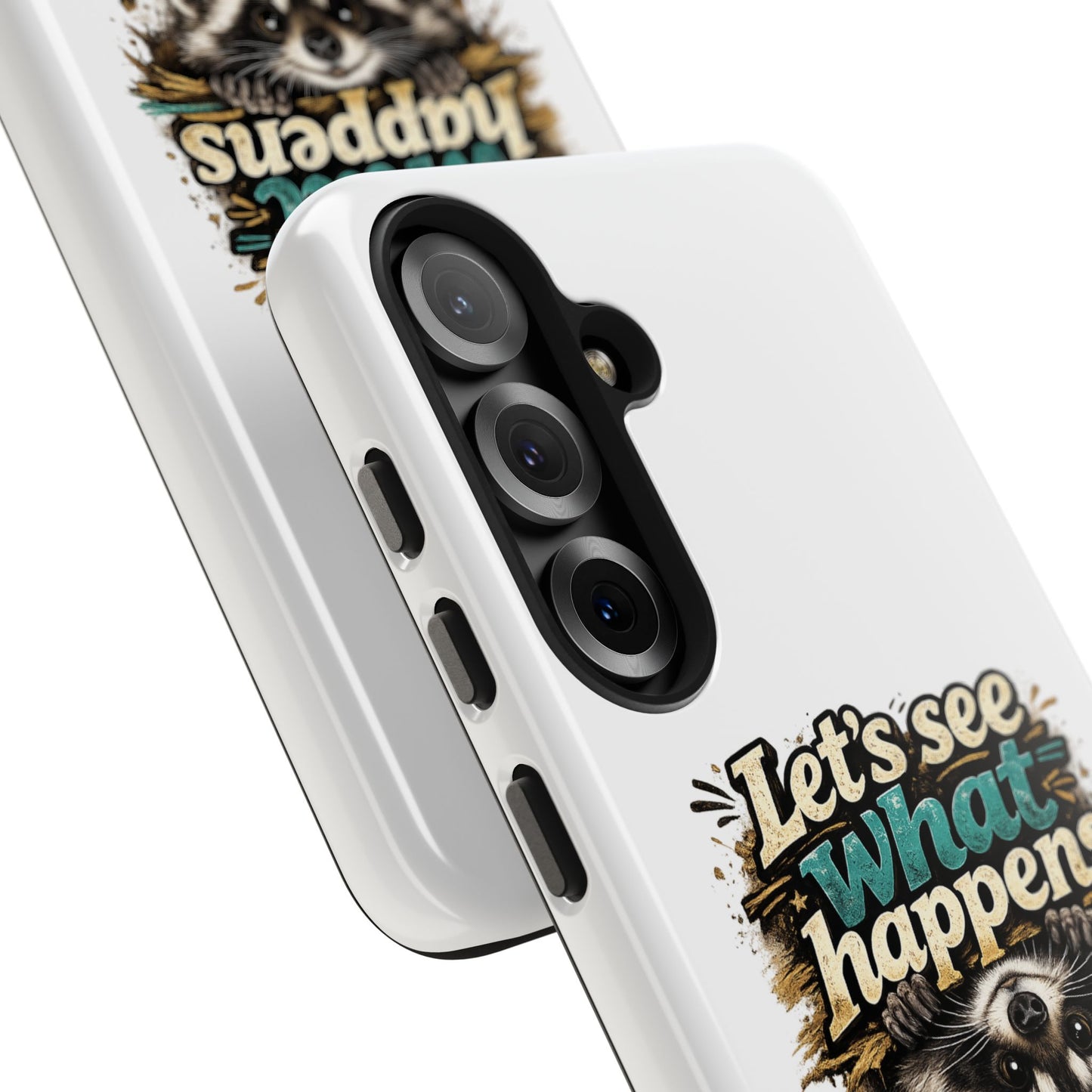 Let's See What Happens Raccoon Phone Case — Tough & Cute Protective Phone Cover