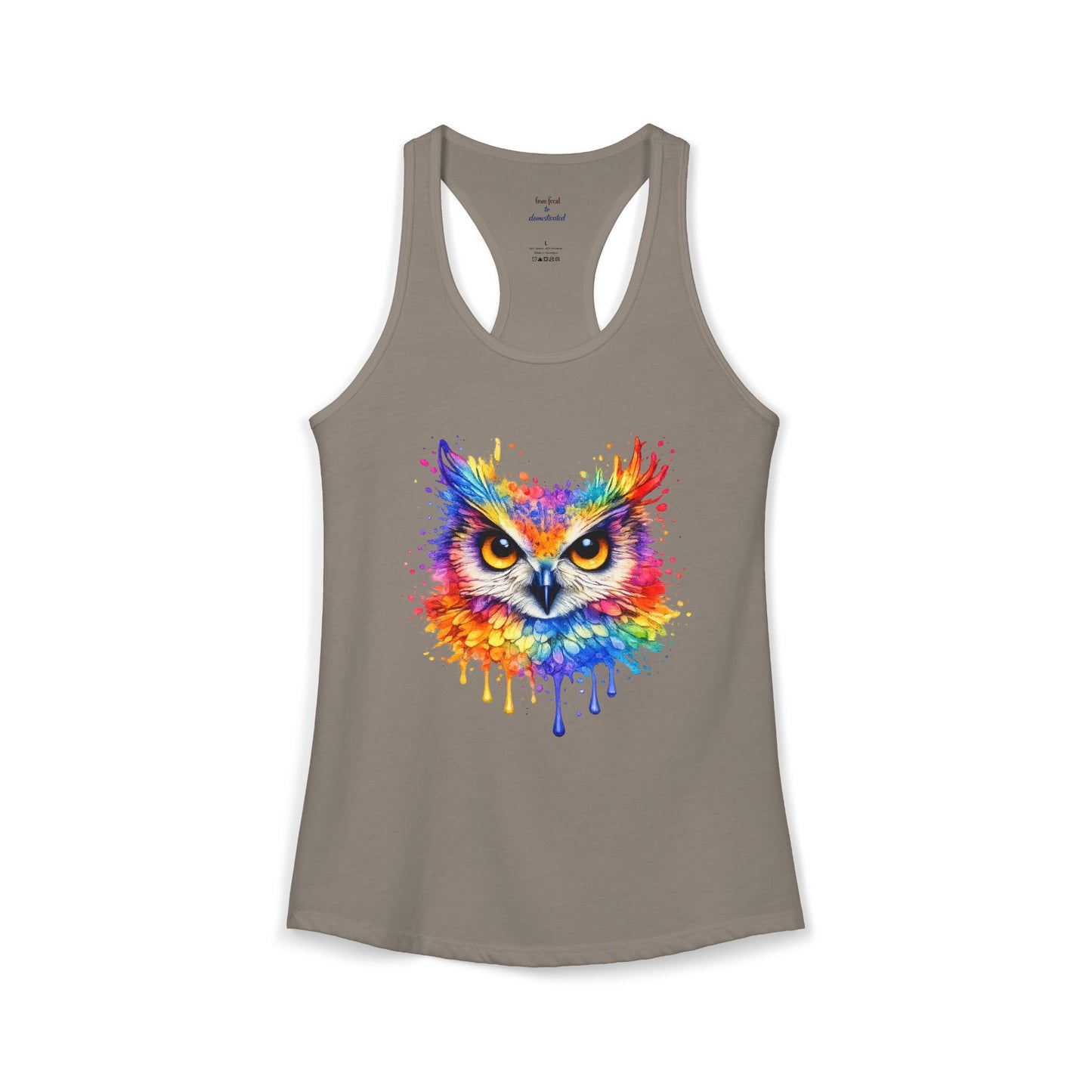 Watercolor Wildlife Owl Racerback Tank