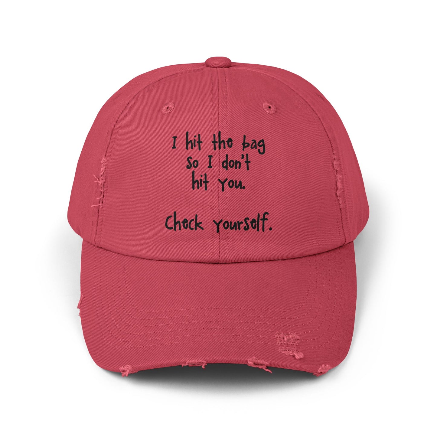 "Check Yourself" Distressed Cap —  Funny Truth Hat