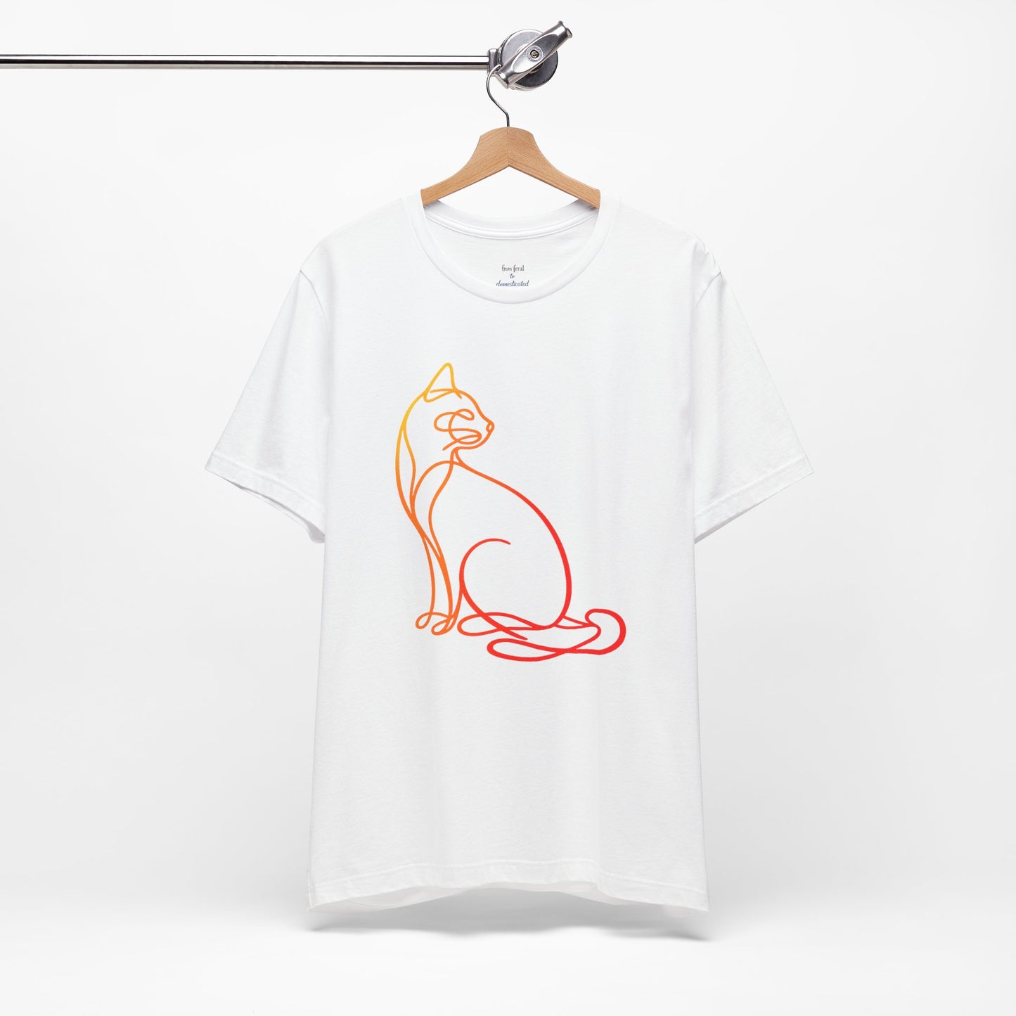 Colorful Line-Work Sitting Cat T-Shirt