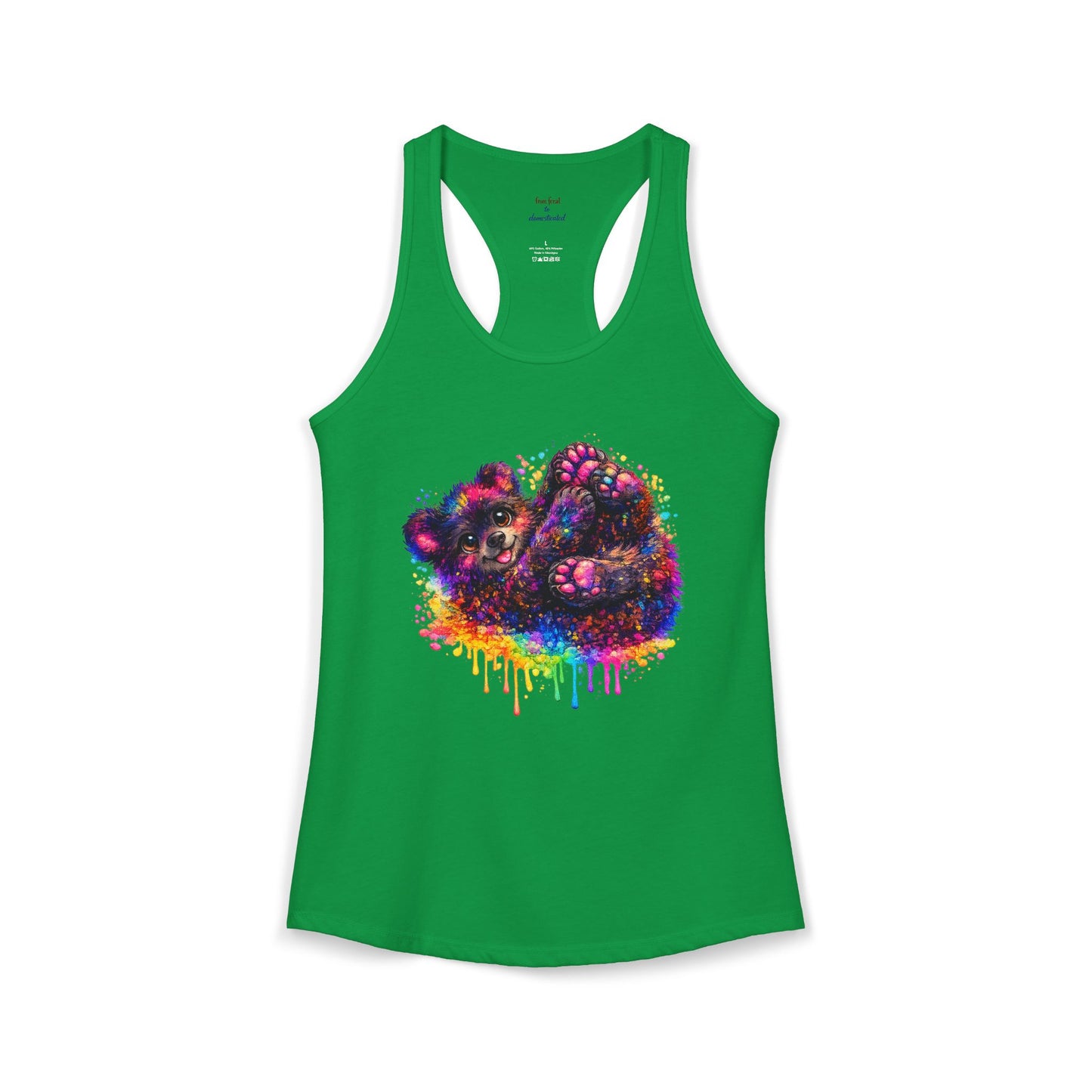 Watercolor Wildlife Bear Cub Racerback Tank