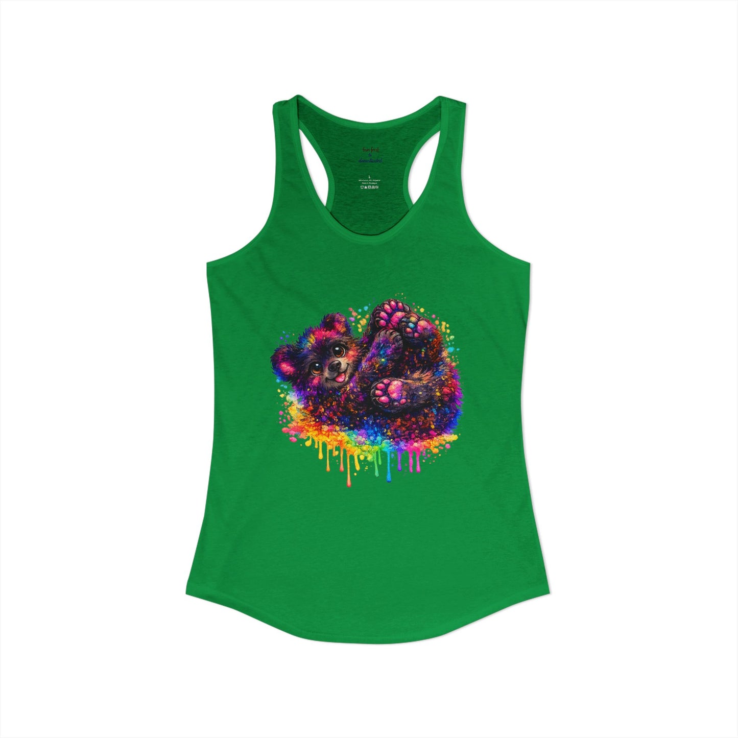 Watercolor Wildlife Bear Cub Racerback Tank