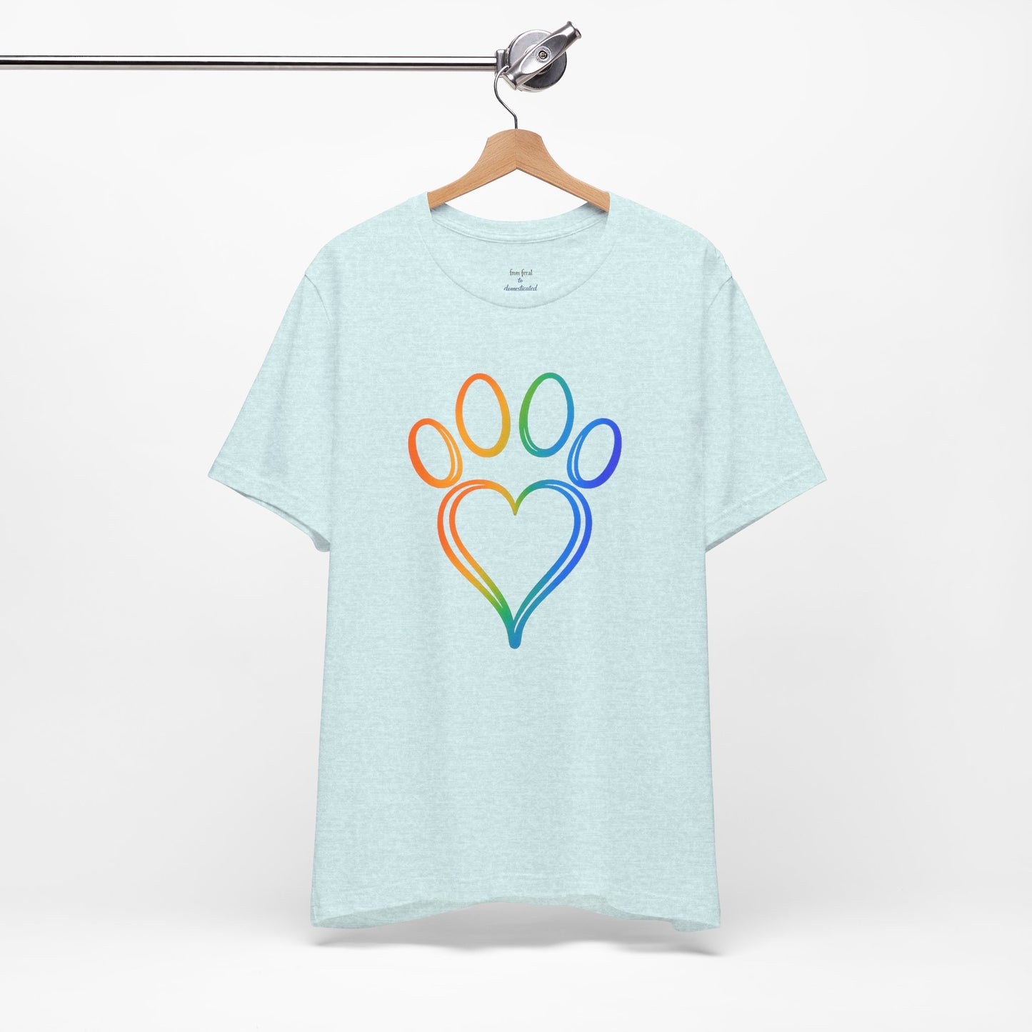 Heart/Paw Colorful Line-Work T-Shirt