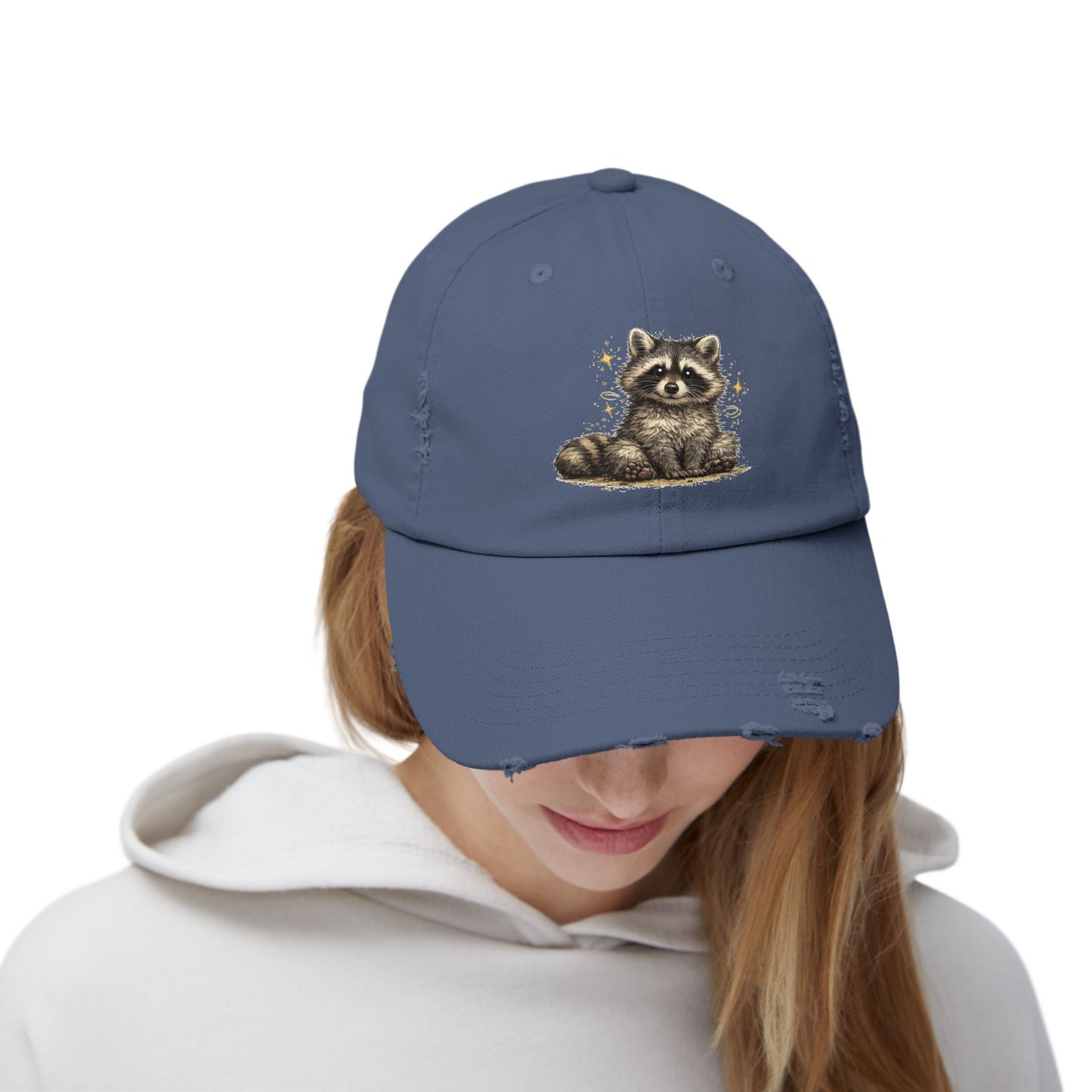 Sweet & Savage Distressed Cap — Raccoon Mom/Dad Funny Dad Hat