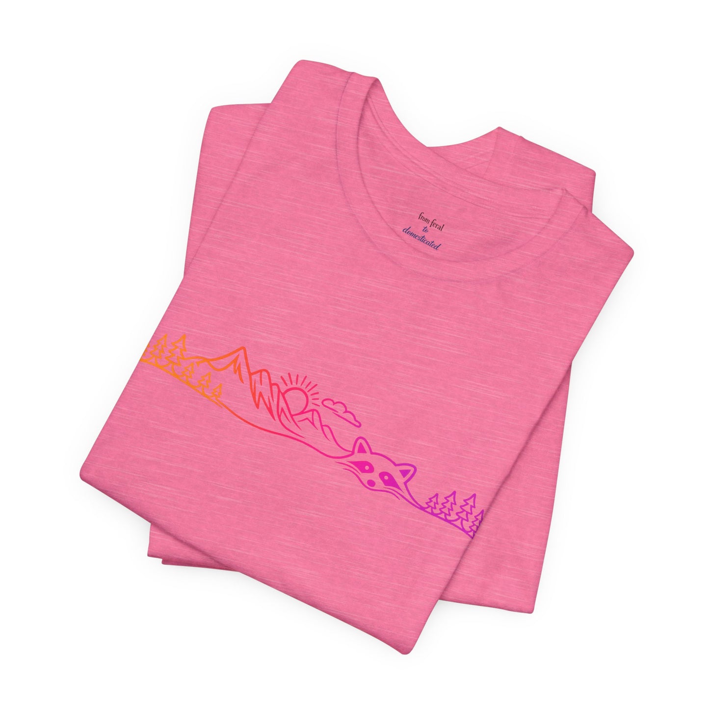 Raccoon Tee — Minimal Line Raccoon Scenic Graphic T-Shirt