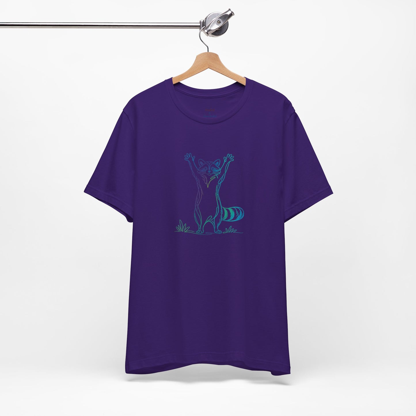 Raccoon Tee — Minimal Line Raccoon Scenic Graphic T-Shirt