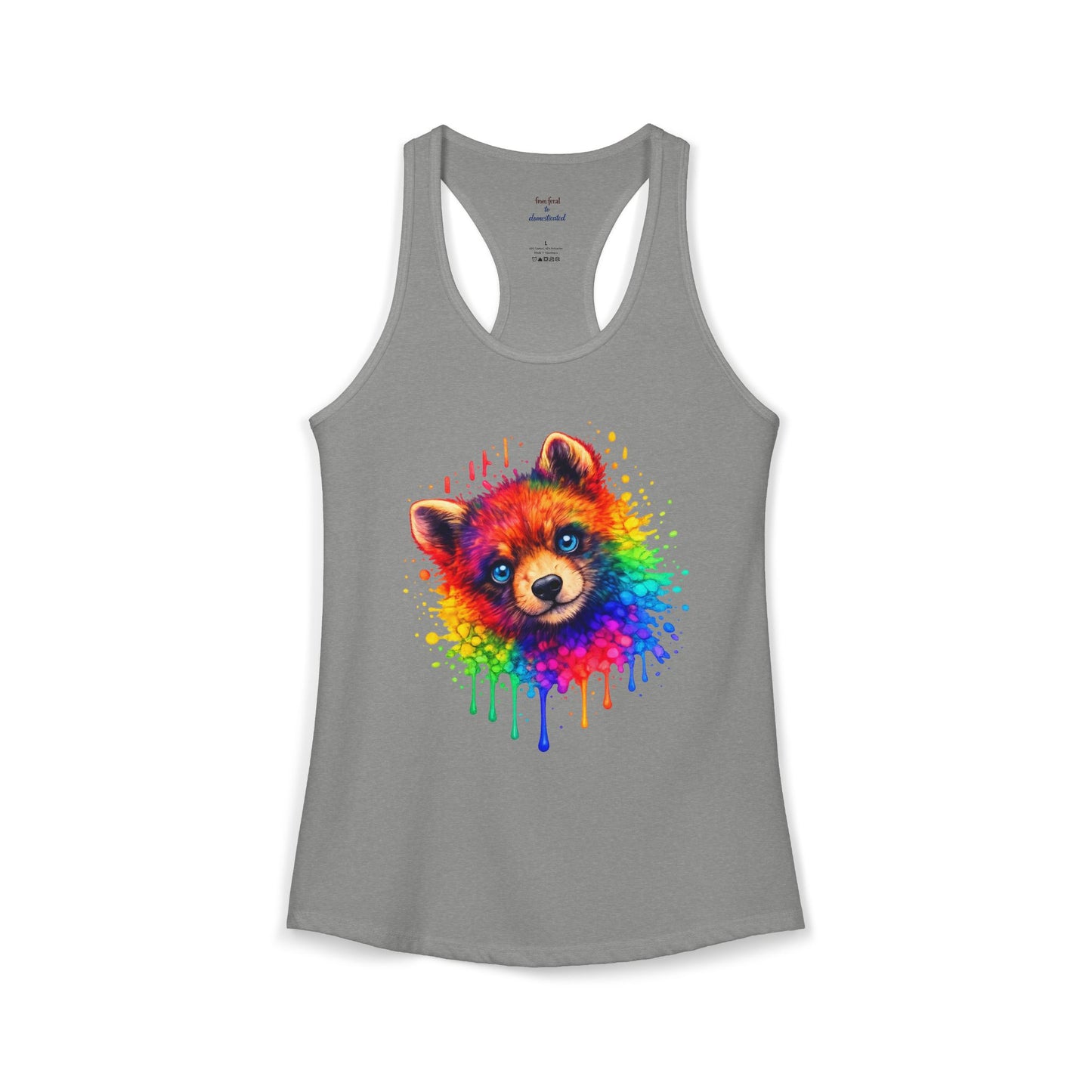 Watercolor Wildlife Bear Cub Racerback Tank