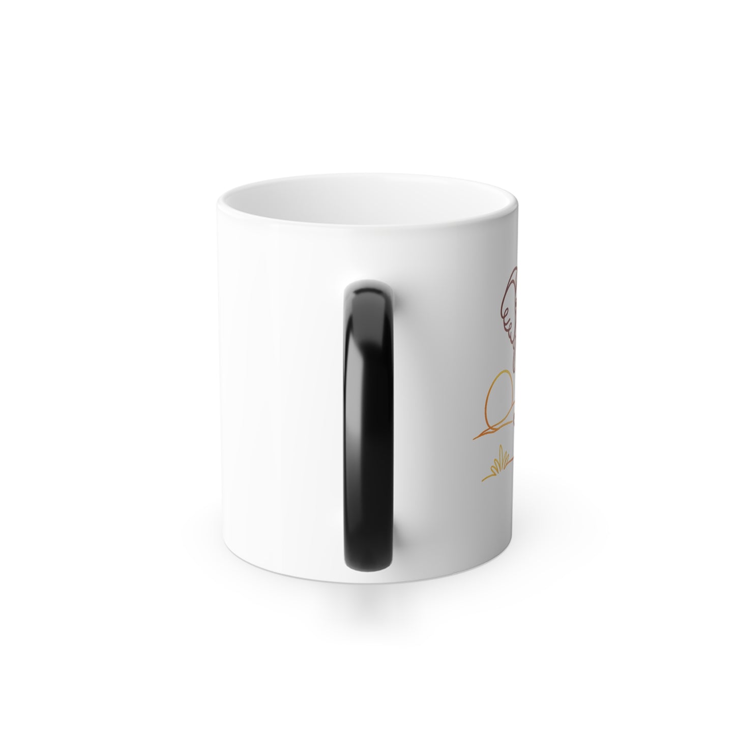 Color-Changing Mug — Minimal Continuous Line Elephant Giraffe, 11 oz