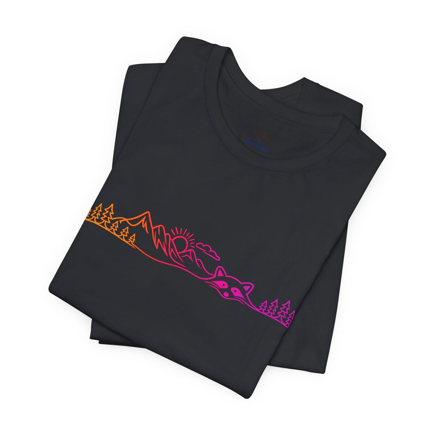 Raccoon Tee — Minimal Line Raccoon Scenic Graphic T-Shirt