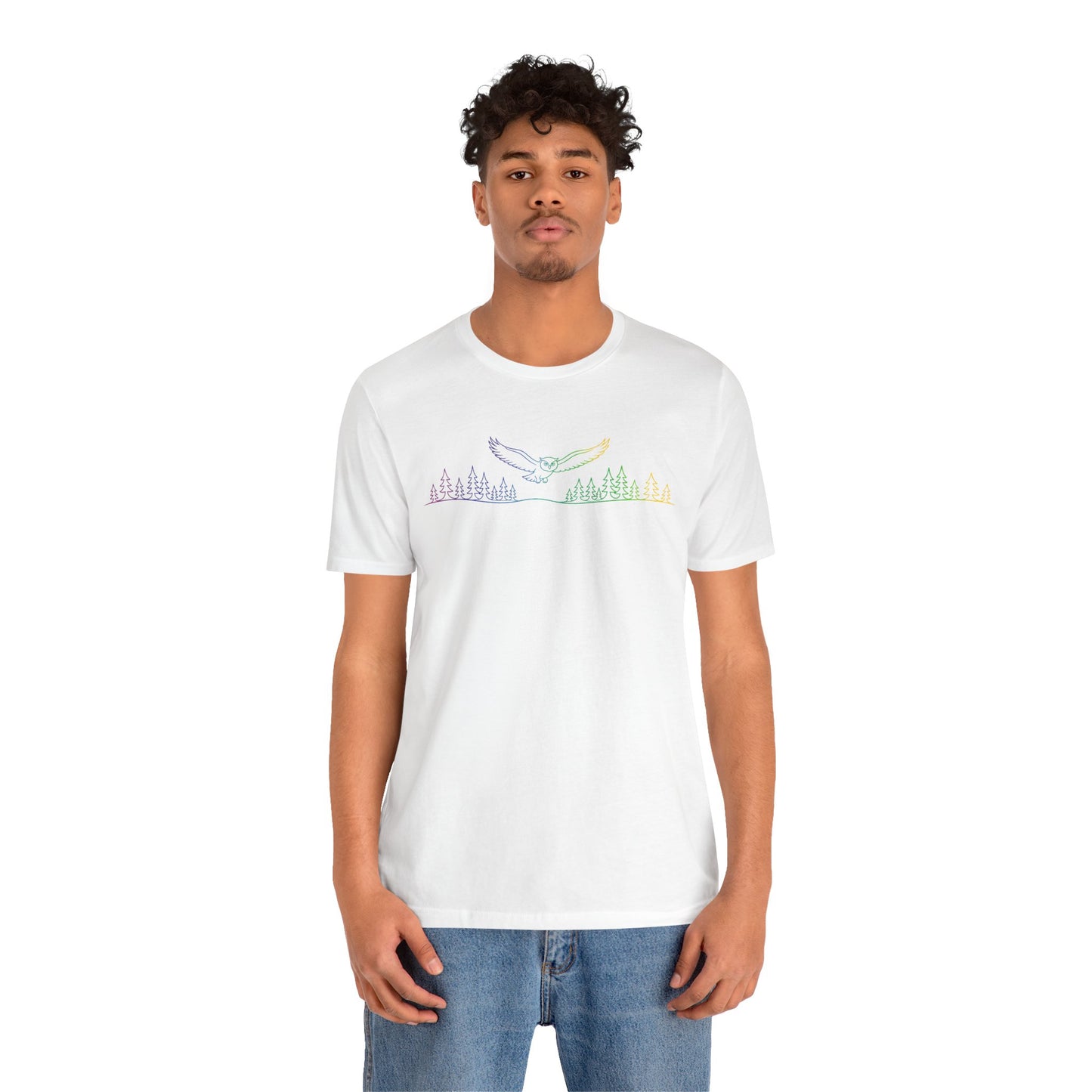 Owl | Colorful Line-Work T-Shirt
