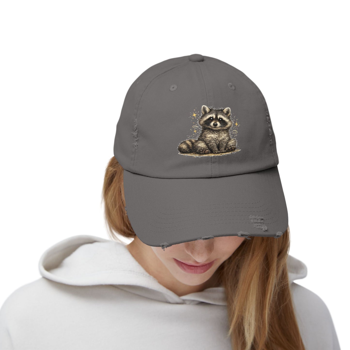 Sweet & Savage Distressed Cap — Raccoon Mom/Dad Funny Dad Hat