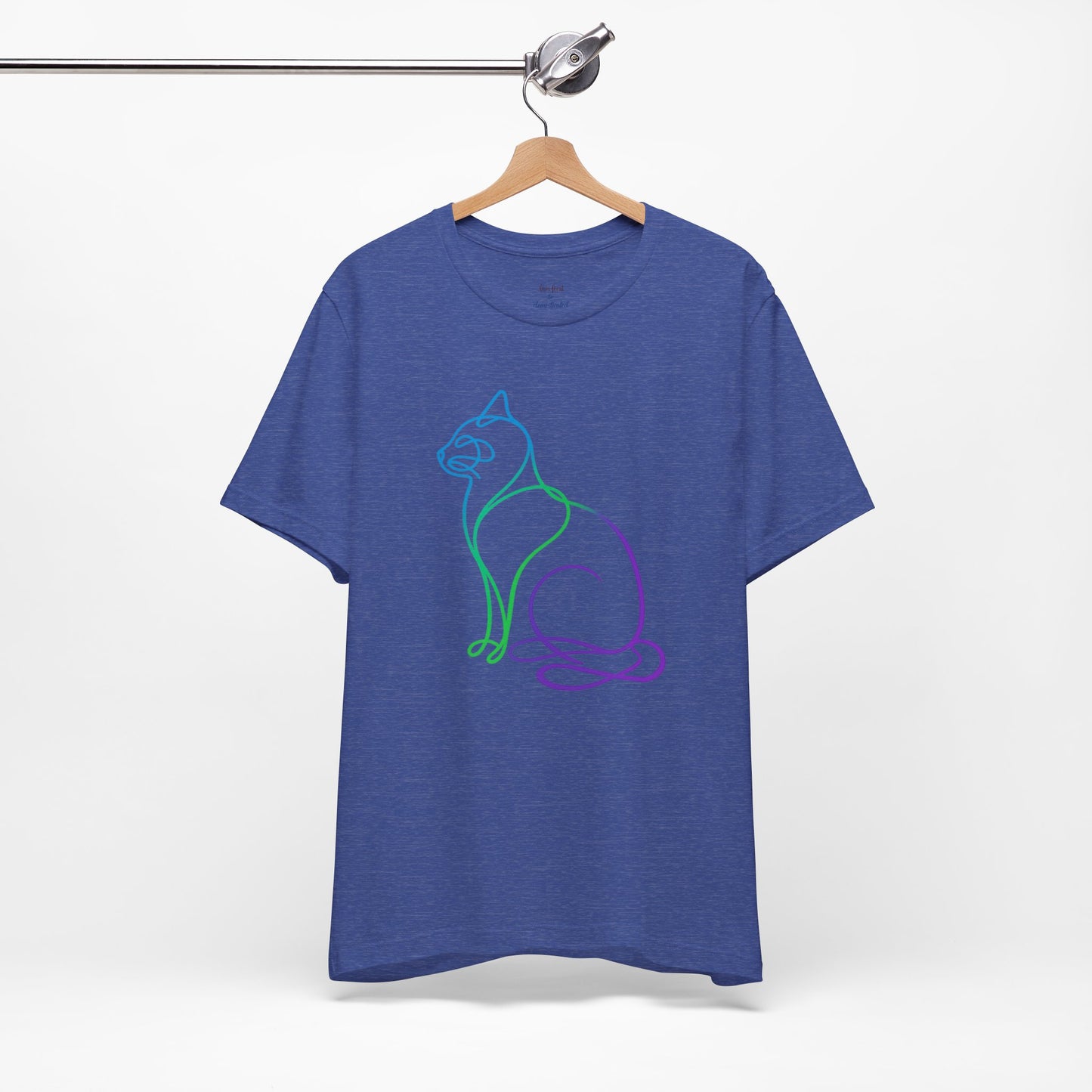 Colorful Line | Work Sitting Cat T-Shirt