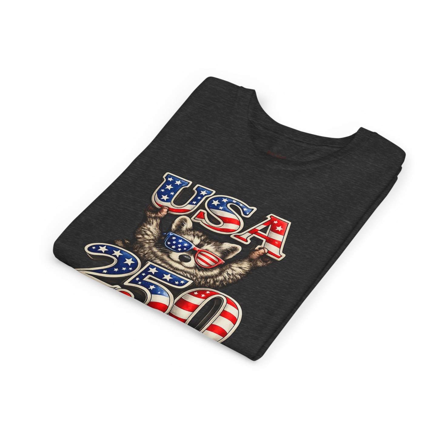 Patriotic Raccoon Youth Tee — Raccoon with USA 250