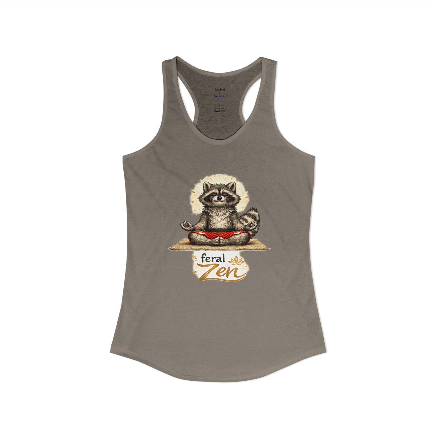 Feral Zen Raccoon Racerback Tank