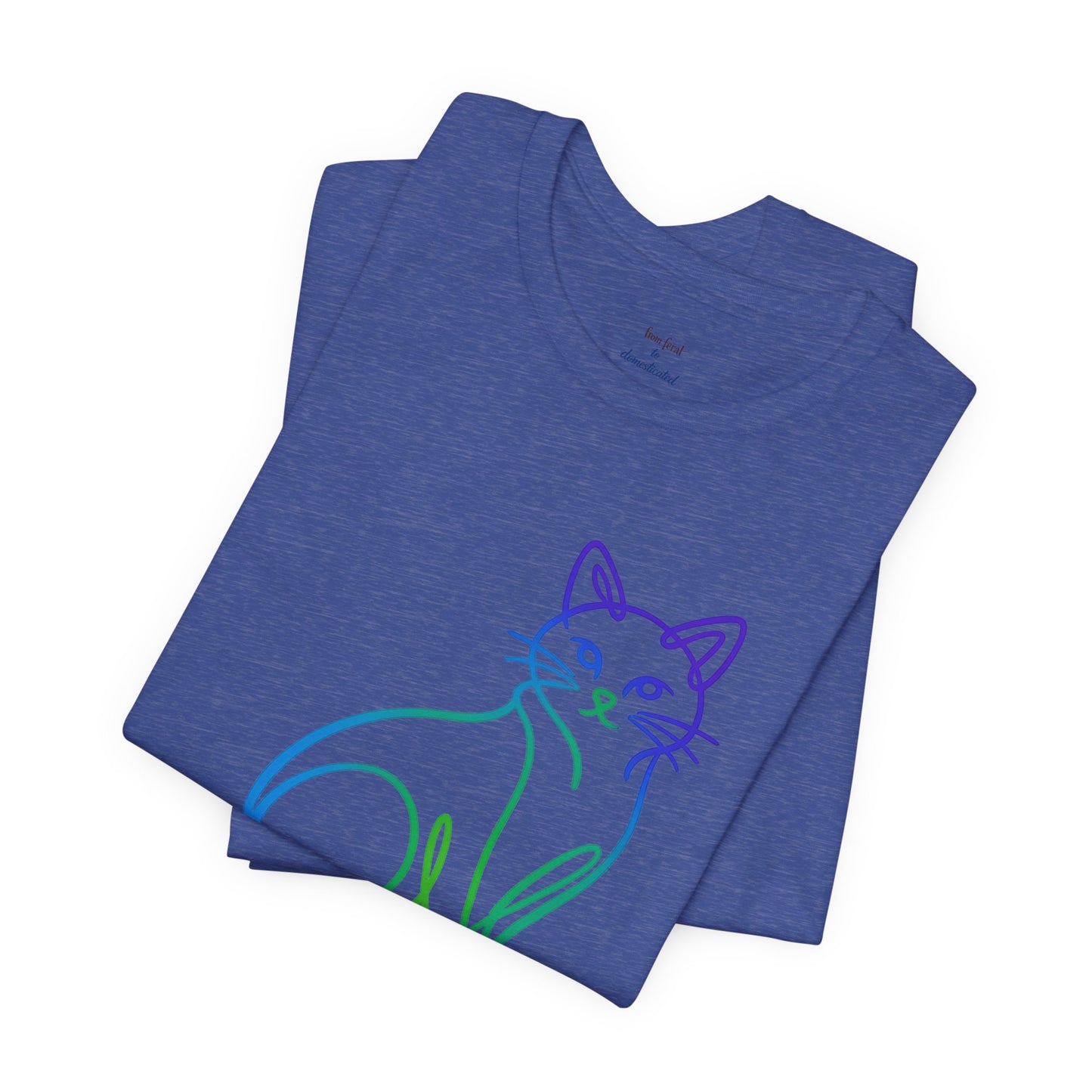 Colorful Line-Work Sitting Cat T-Shirt