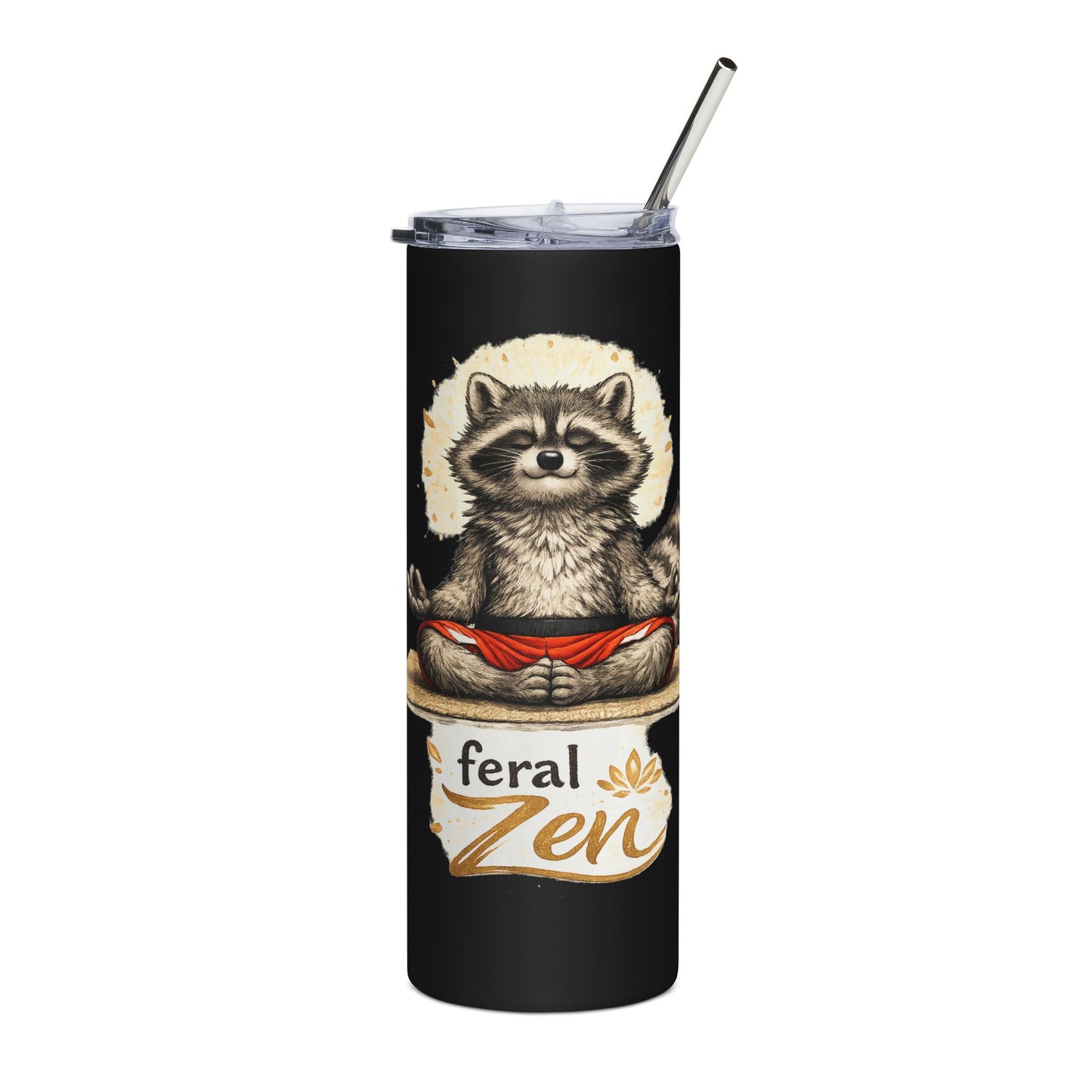 Feral Zen Raccoon 20oz Stainless Steel Tumbler