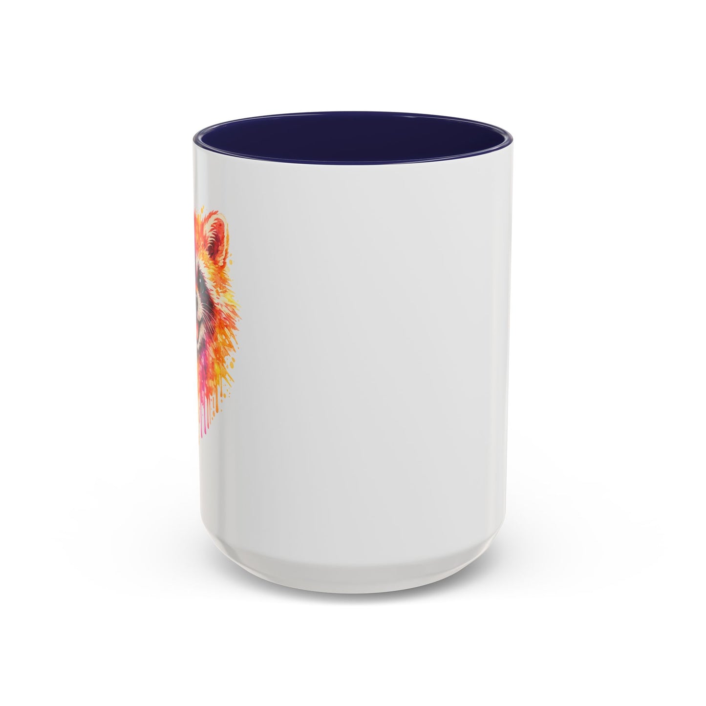 Cheerful Watercolor Raccoon Accent Coffee Mug