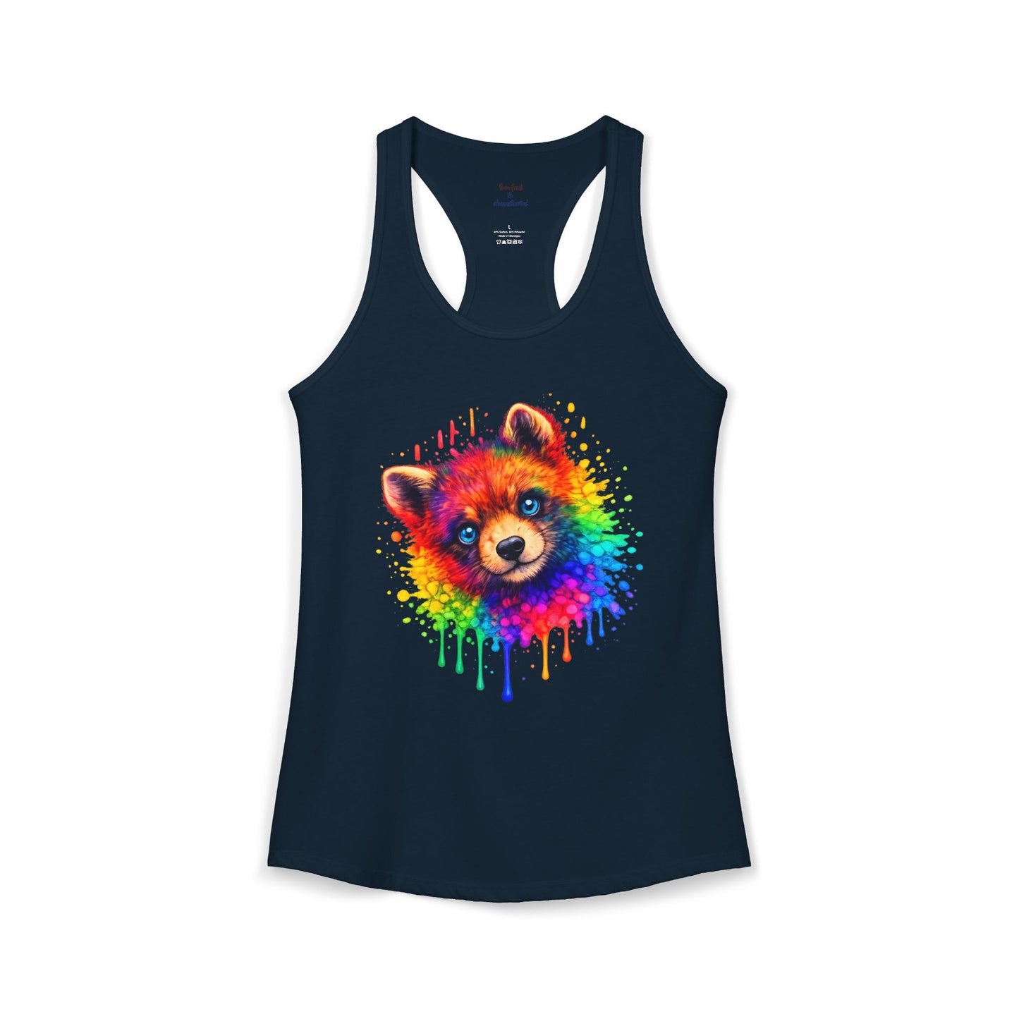 Watercolor Wildlife Bear Cub Racerback Tank