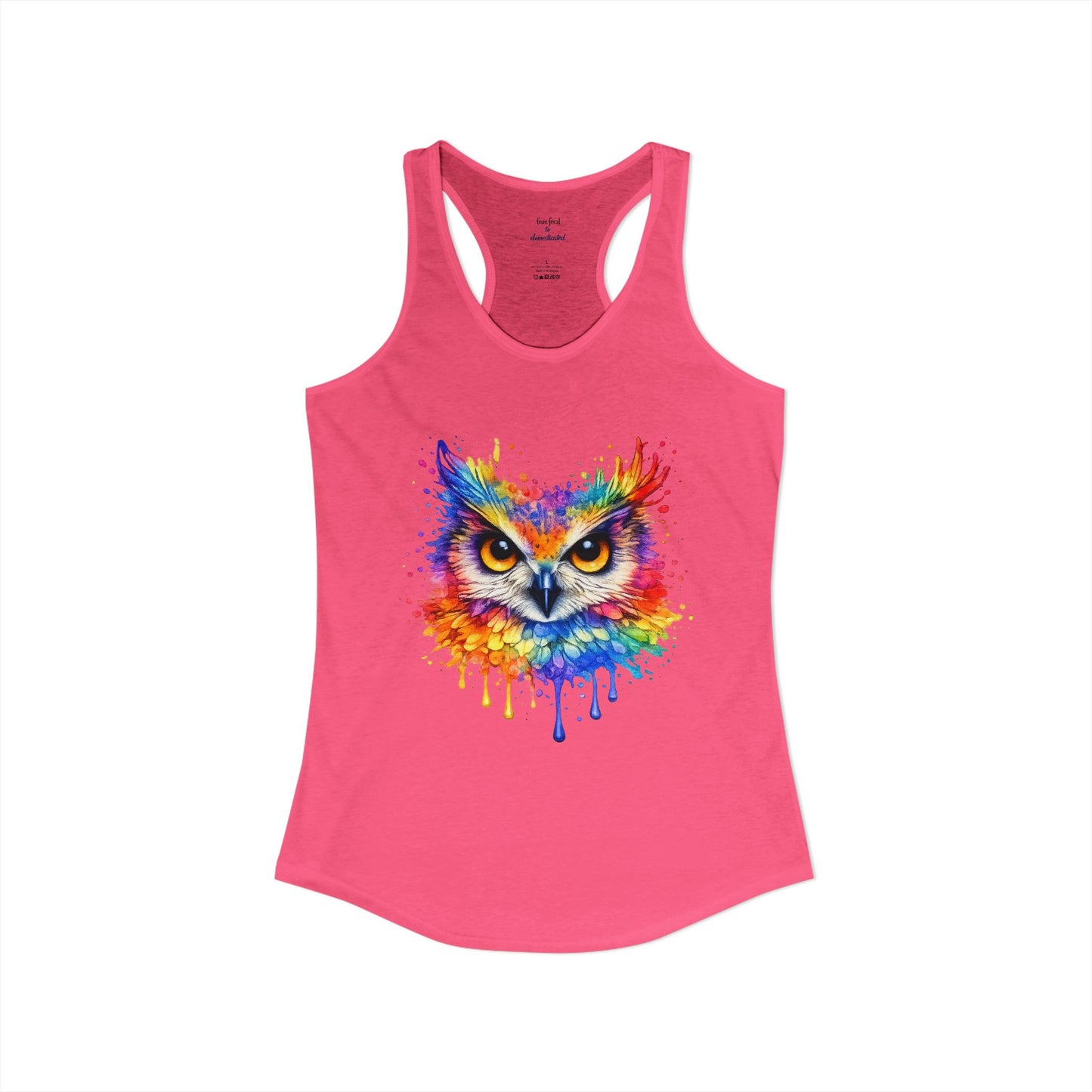 Watercolor Wildlife Owl Racerback Tank