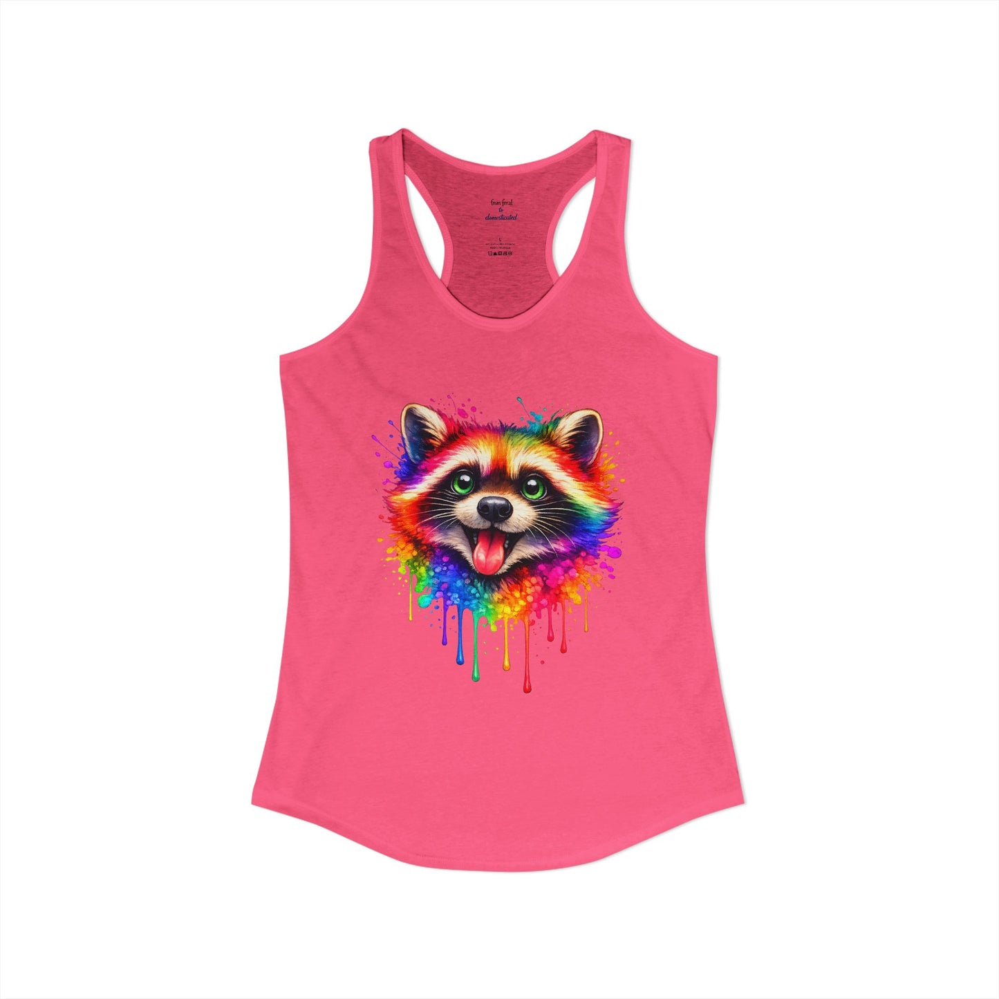 Watercolor Wildlife Raccoon Racerback Tank