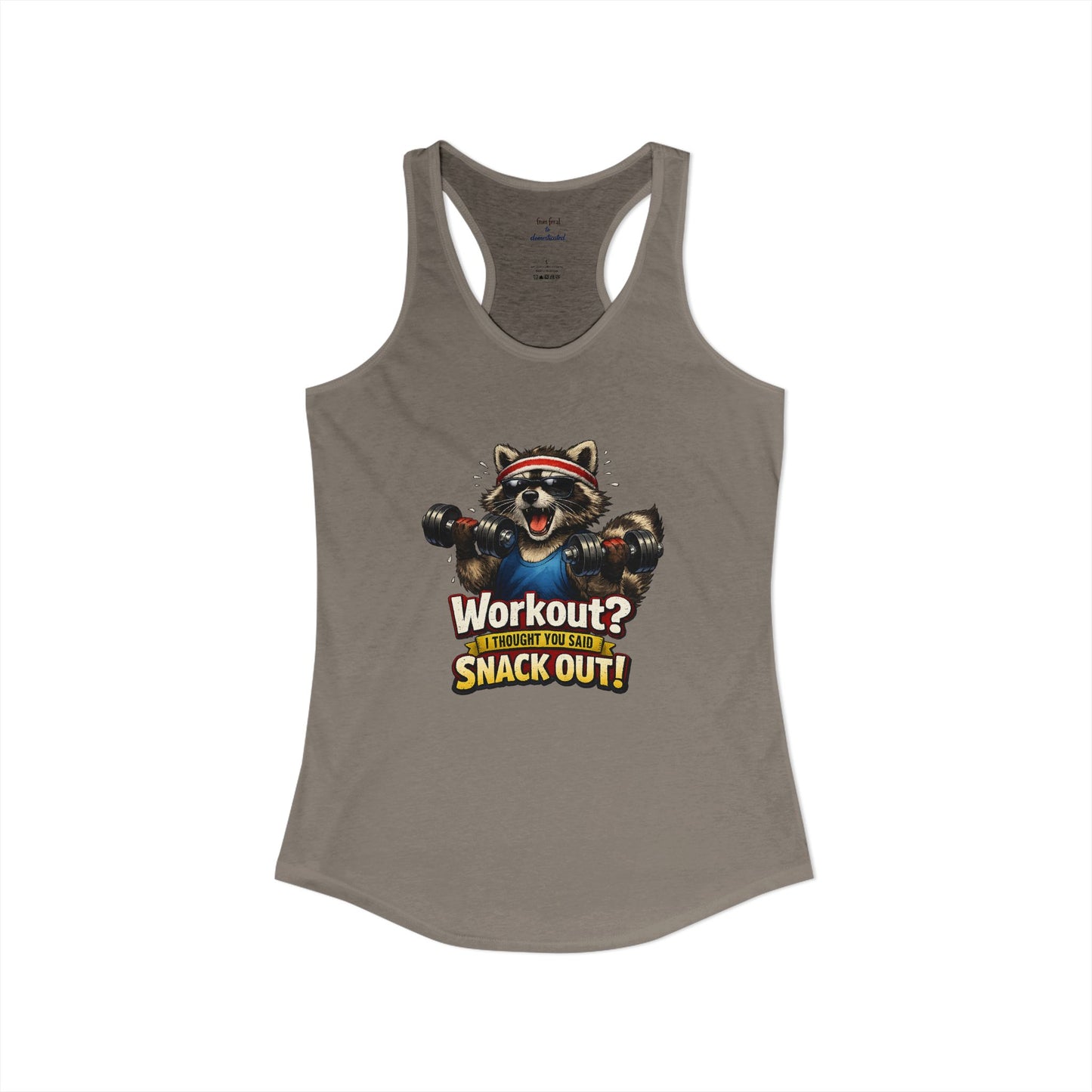 Snack Out Raccoon Racerback Tank