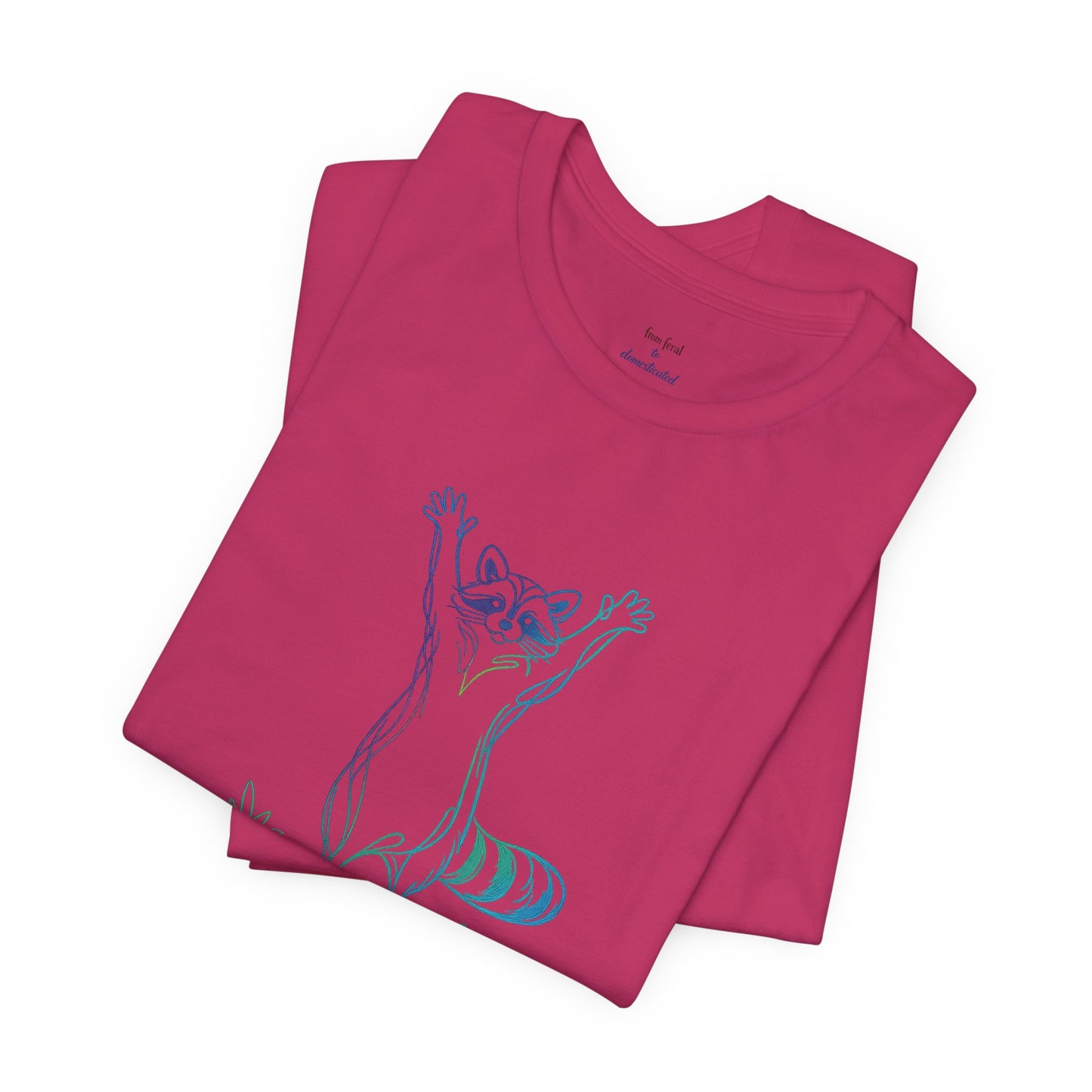 Raccoon Tee — Minimal Line Raccoon Scenic Graphic T-Shirt