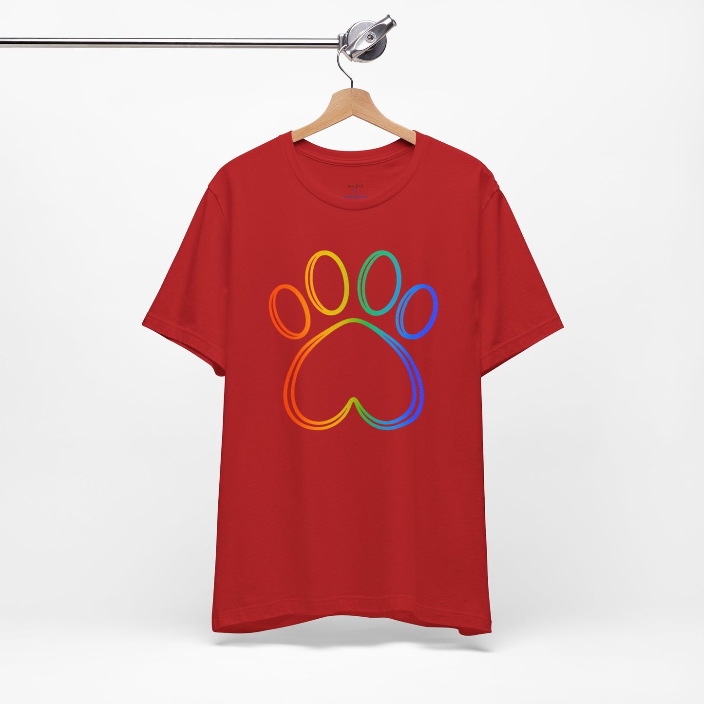 Heart/Paw Colorful Line-Work T-Shirt